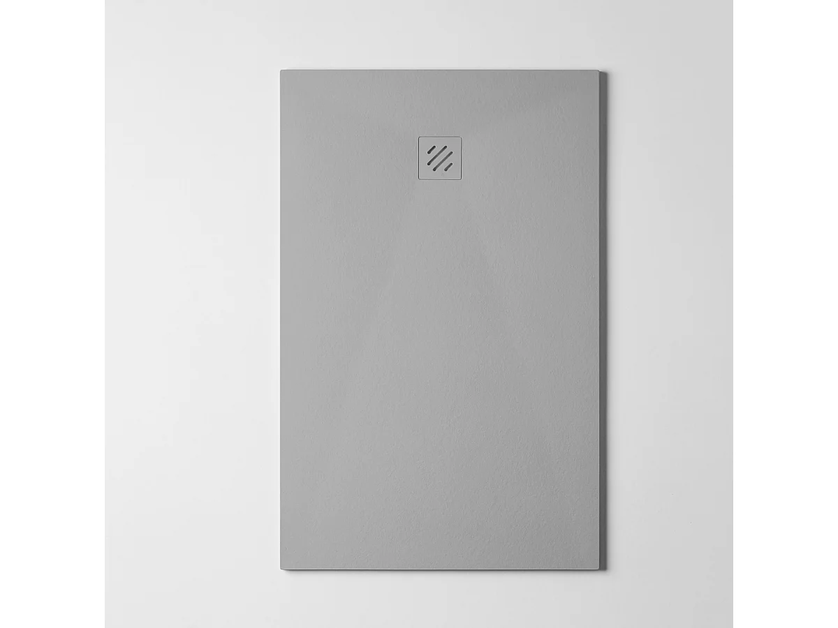 Receveur de Douche Extraplat 75x140cm Gris - Résine Minérale - Antidérapant - Effet Pierre Naturelle - RÉSIGRÈS.