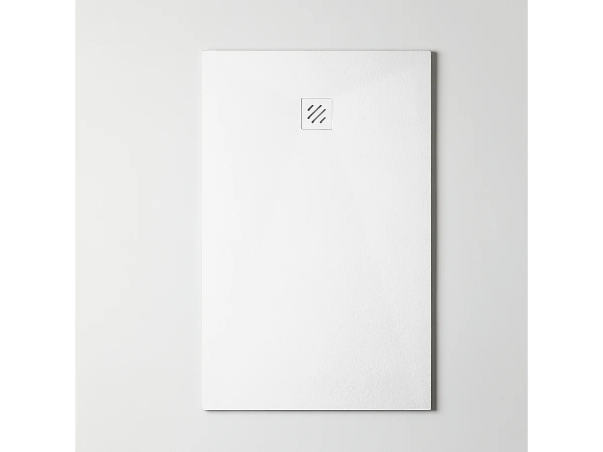 Receveur de Douche Extraplat 75x180cm Blanc - Résine Minérale - Antidérapant - Effet Pierre Naturelle - RÉSIGRÈS.