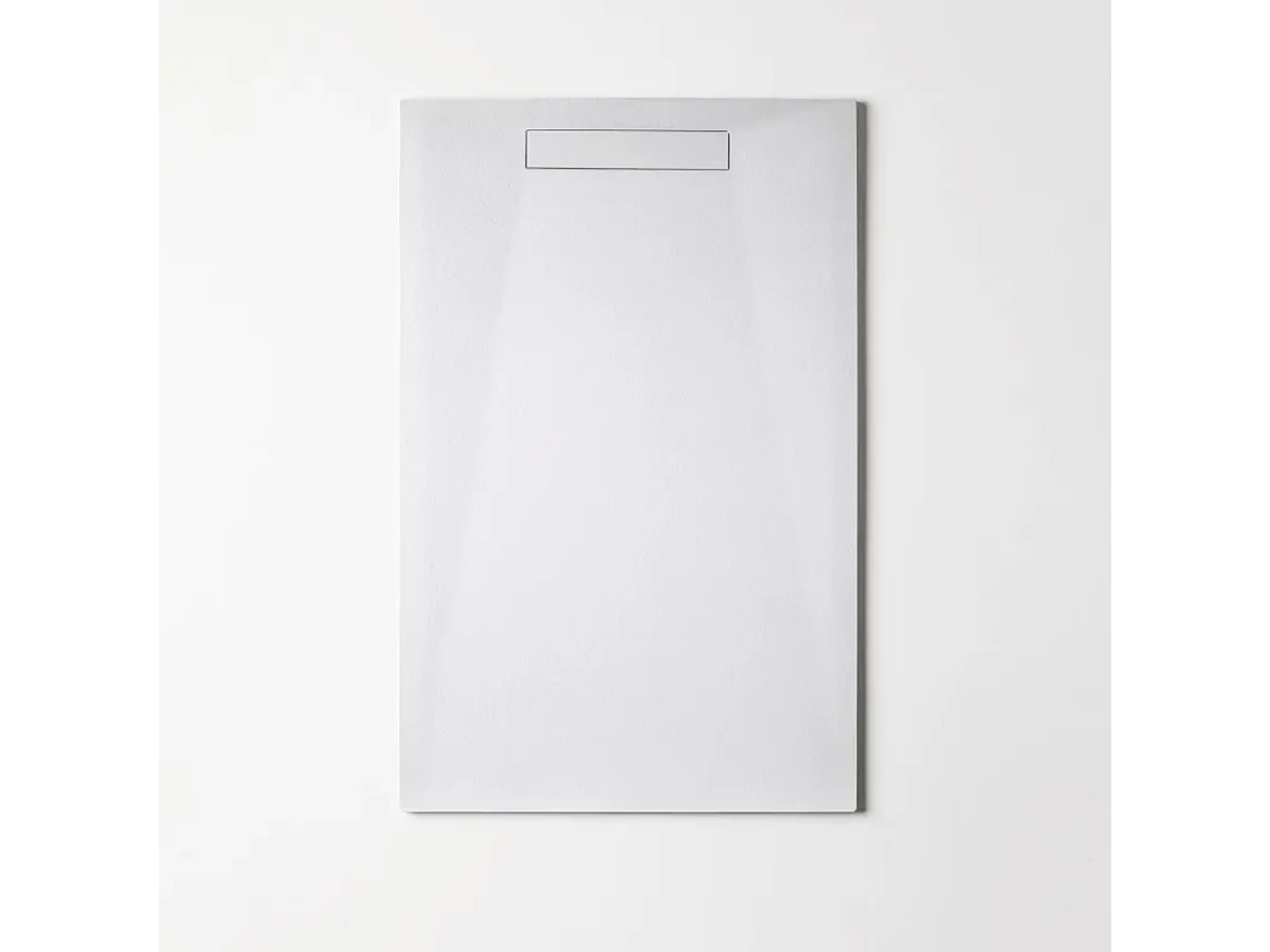 Receveur de Douche Extraplat 90X180cm Blanc - Résine Minérale - Antidérapant - Effet Pierre Naturelle - RÉSIGRÈS.