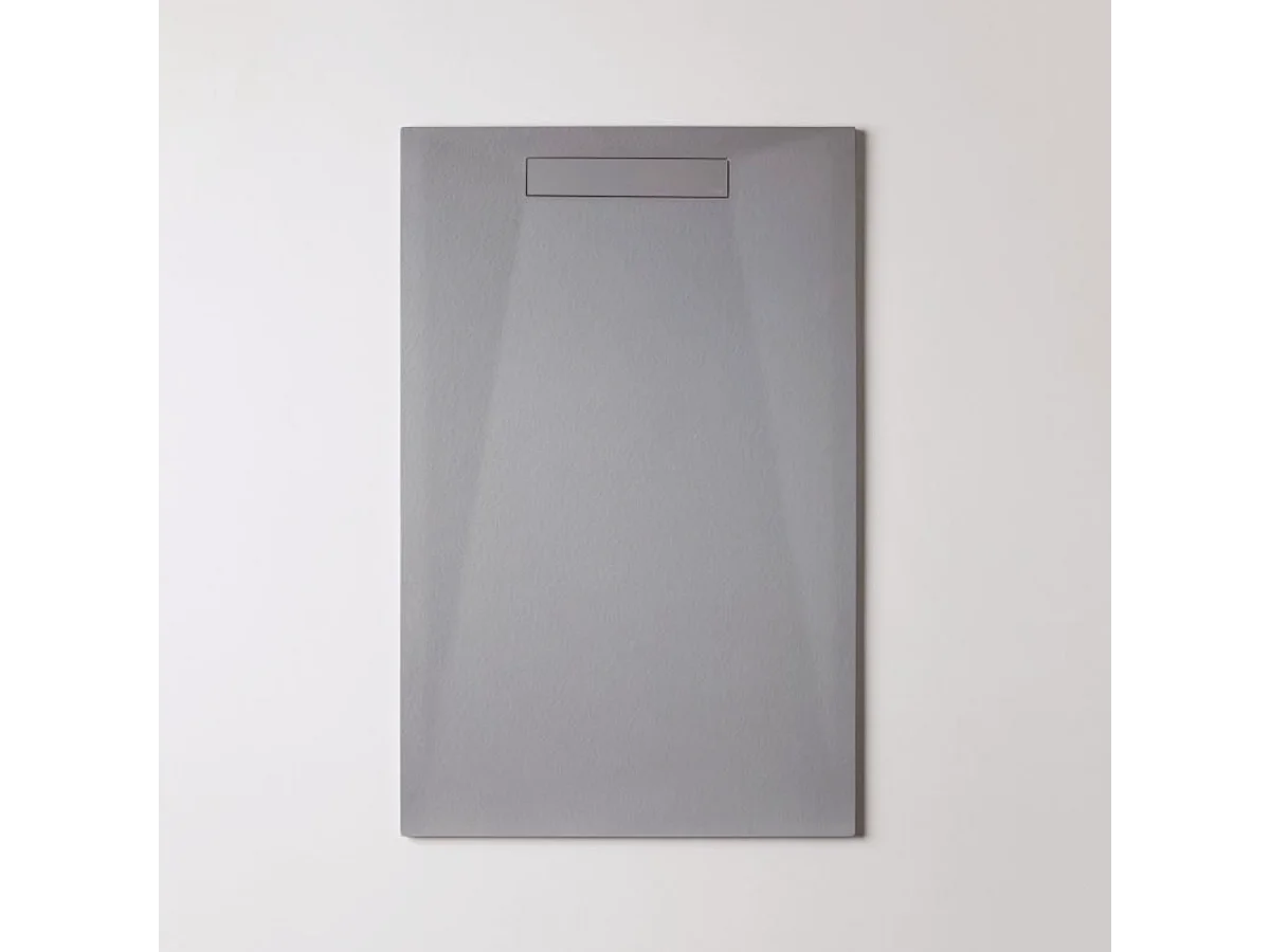 Receveur de Douche Extraplat 70X140cm Gris - Résine Minérale - Antidérapant - Effet Pierre Naturelle - RÉSIGRÈS.