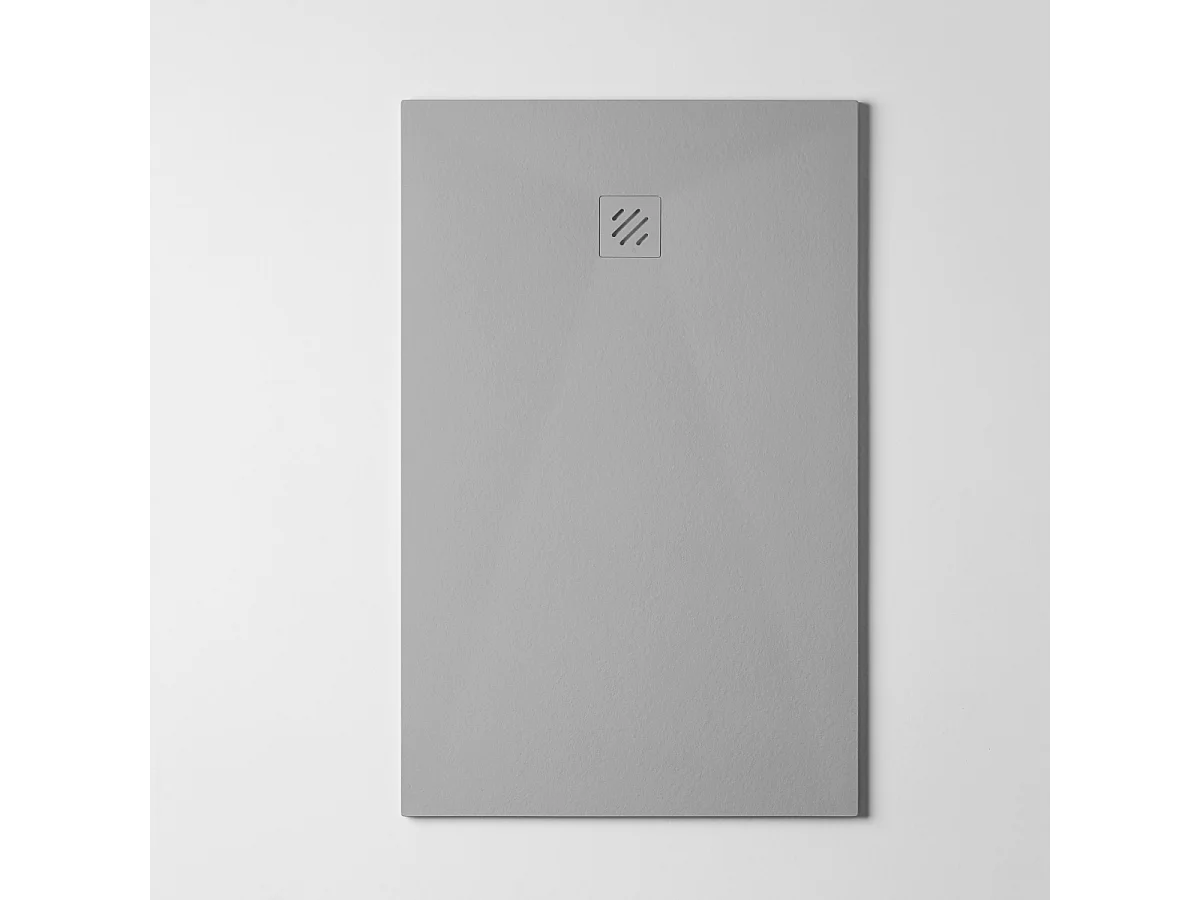 Receveur de Douche Extraplat 100X150cm Gris - Résine Minérale - Antidérapant - Effet Pierre Naturelle - RÉSIGRÈS.