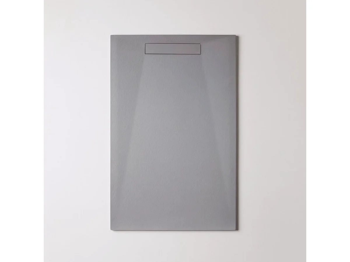 Receveur de Douche Extraplat 100X160x2,8cm Gris en Résine Minérale – Antidérapant,Texture Ardoise - ADICIONAL RÉSIGRÈS