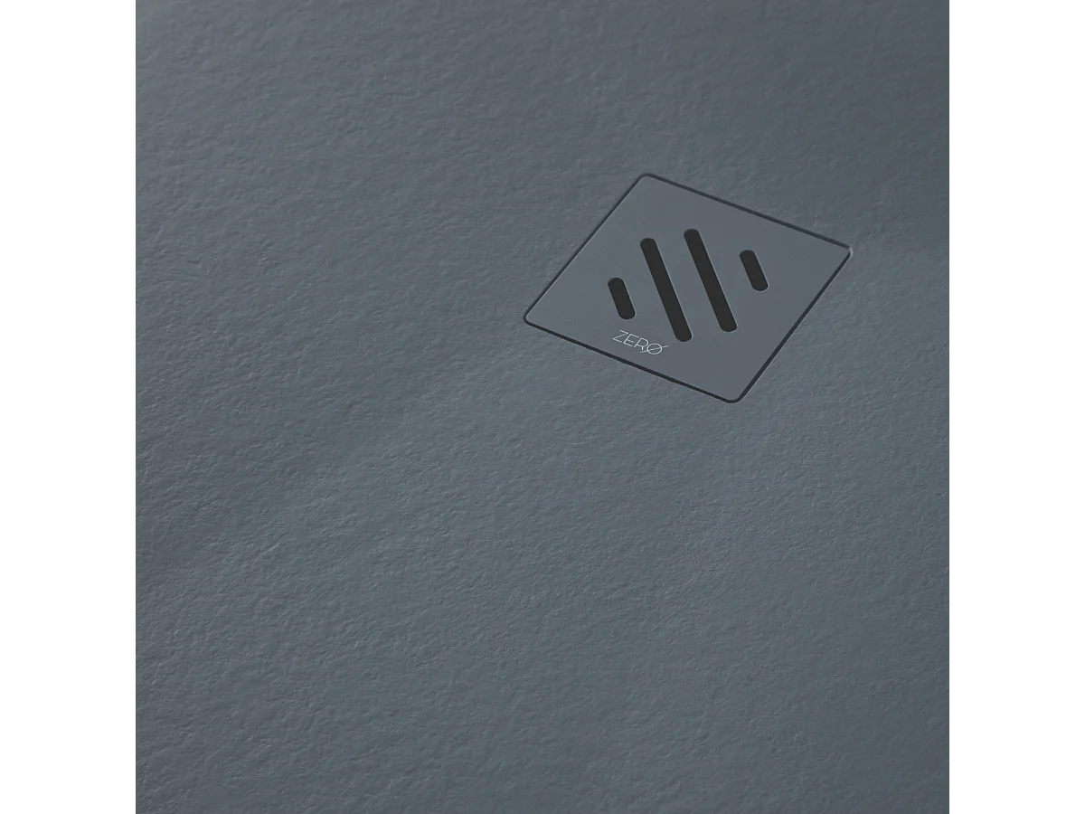 Receveur de Douche Extraplat 100x180cm Graphite - Résine Minérale - Antidérapant - Effet Pierre Naturelle - RÉSIGRÈS.