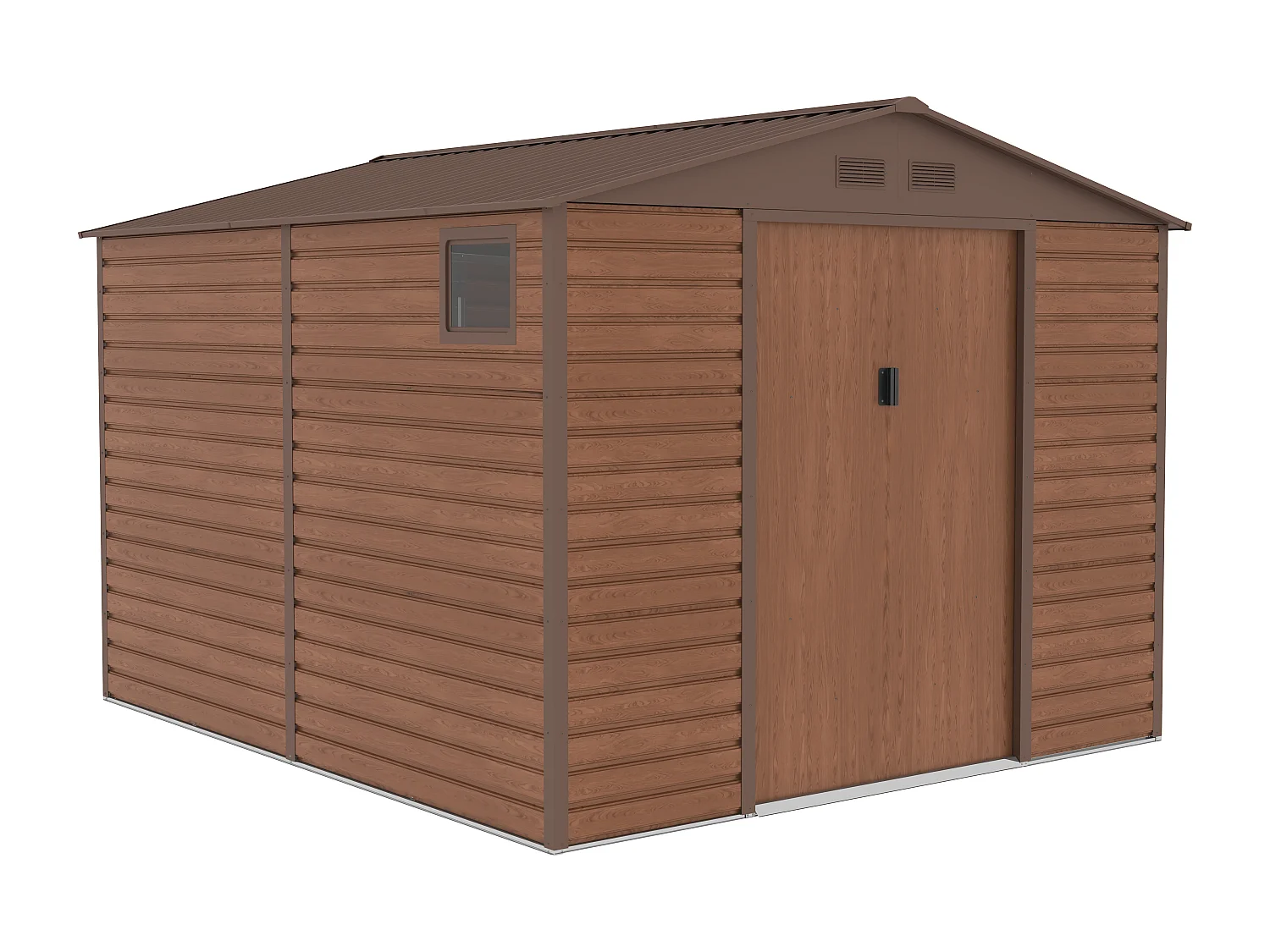 Abri de jardin métal en acier galvanisé effet bois  - 8,94 m² - ADELMO