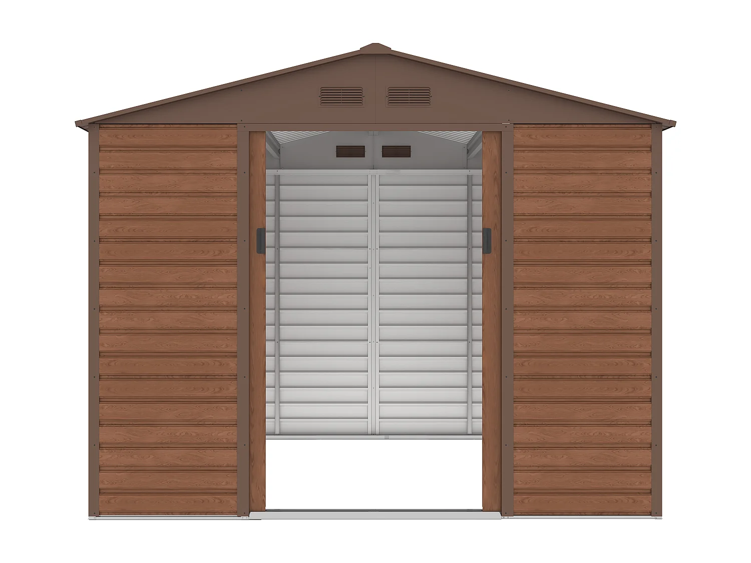 Abri de jardin métal en acier galvanisé effet bois  - 8,94 m² - ADELMO