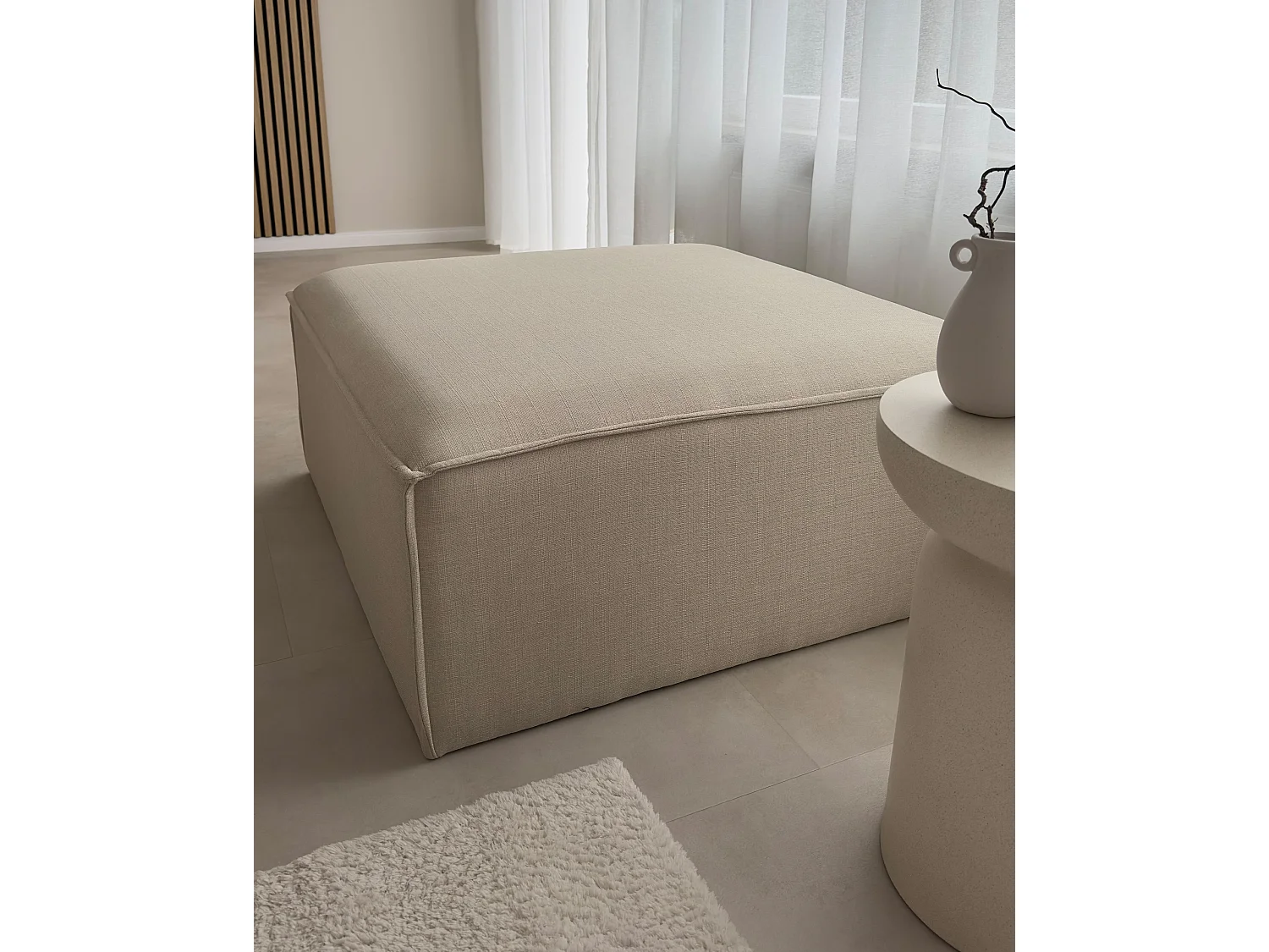 Ottoman ARDAL Tissu Beige