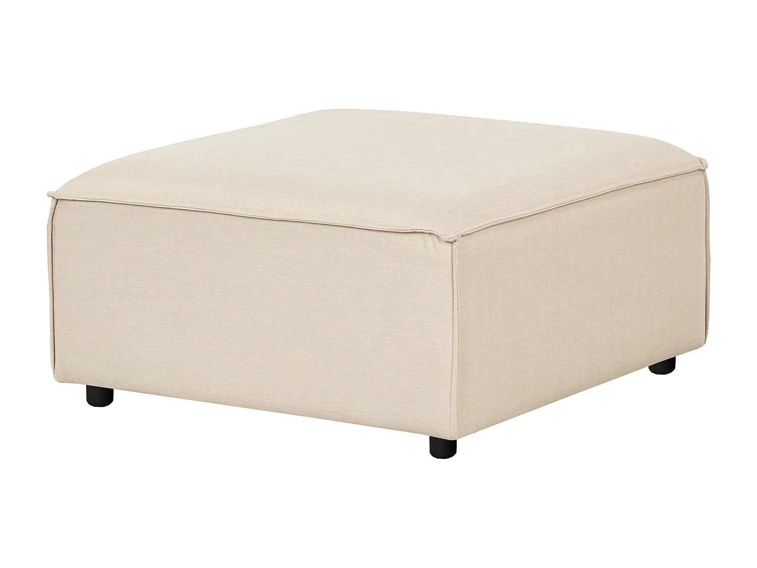 Ottomane Stoff beige quadratisch Fußhocker niedrige Beine modern Ardal