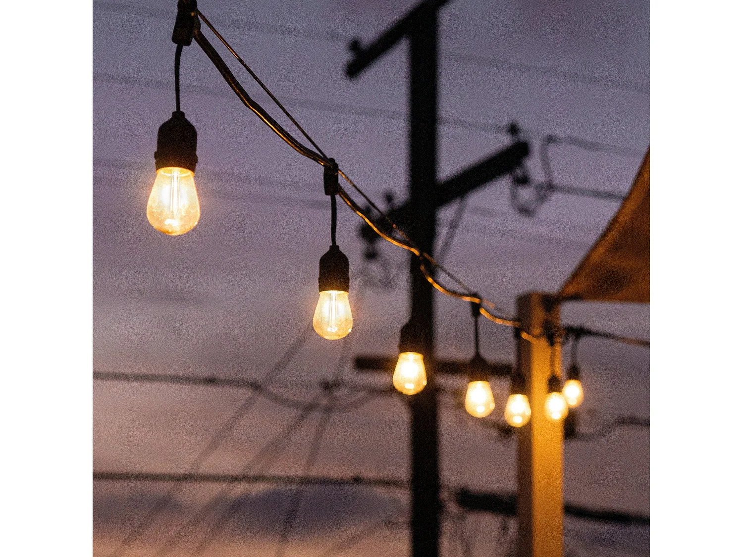 NETTLIFE LED-lichtsnoer voor buiten, 15 m, tuinverlichting, IP65, waterdicht, 16 lampen