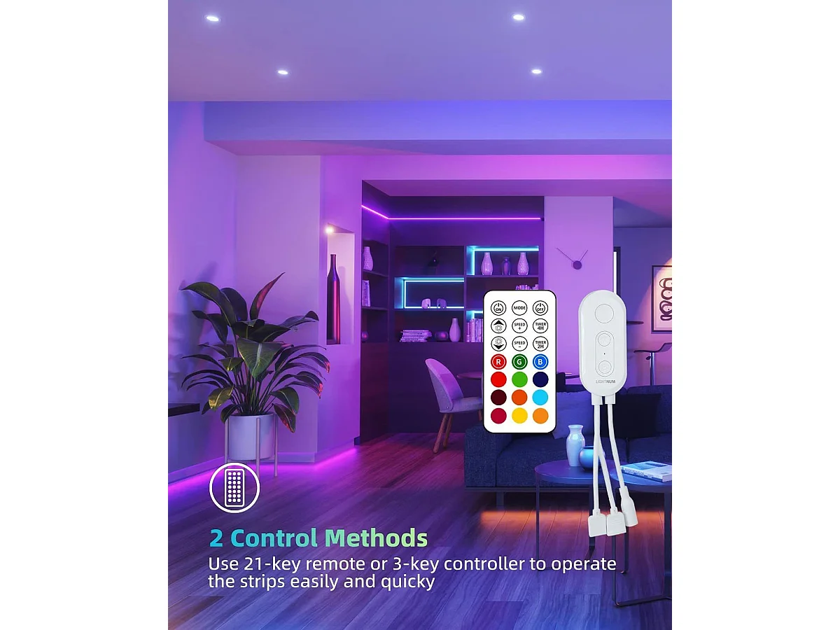 NETTLIFE LED-strip 10m Zelfklevende RGB LED-strip met afstandsbediening