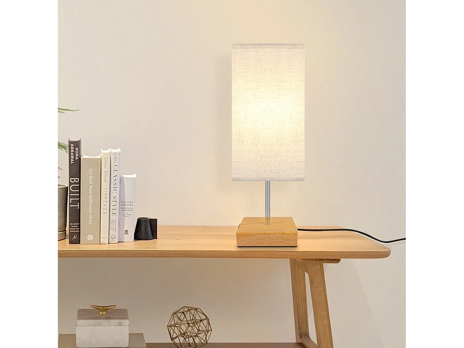 NETTLIFE Vintage USB dimmbare Touch-Tischlampe E27 mit Typ-C und USB-Ladefunktion ohne Glühbirne