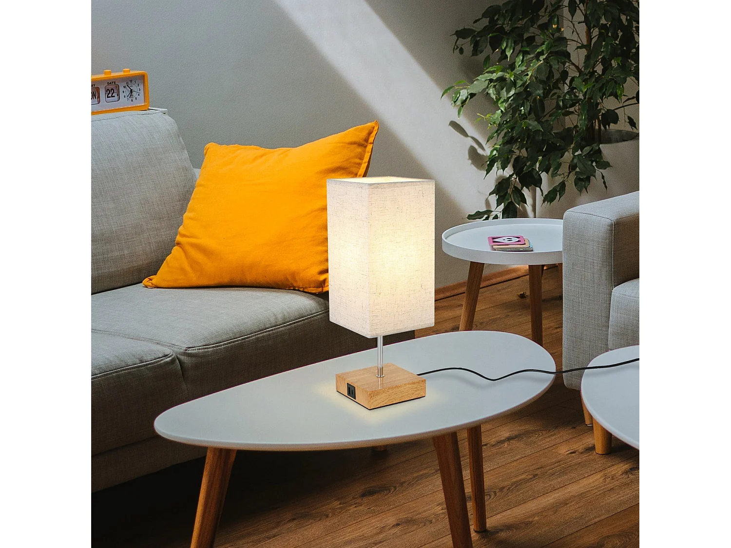 NETTLIFE Vintage USB dimmbare Touch-Tischlampe E27 mit Typ-C und USB-Ladefunktion ohne Glühbirne