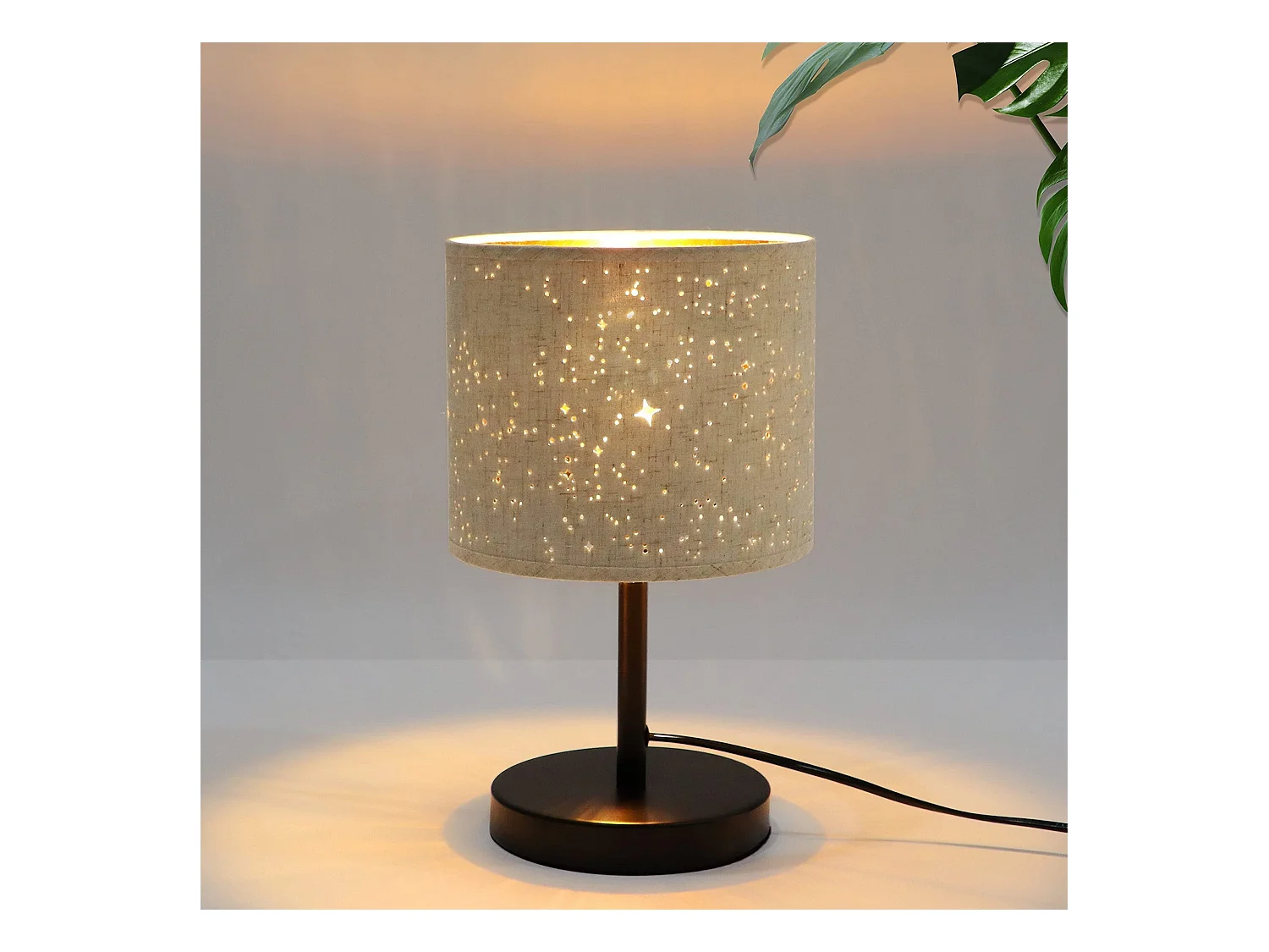 NETTLIFE Landhuis Stijl Tafellamp Stof E27 Retro Ster Design Wit