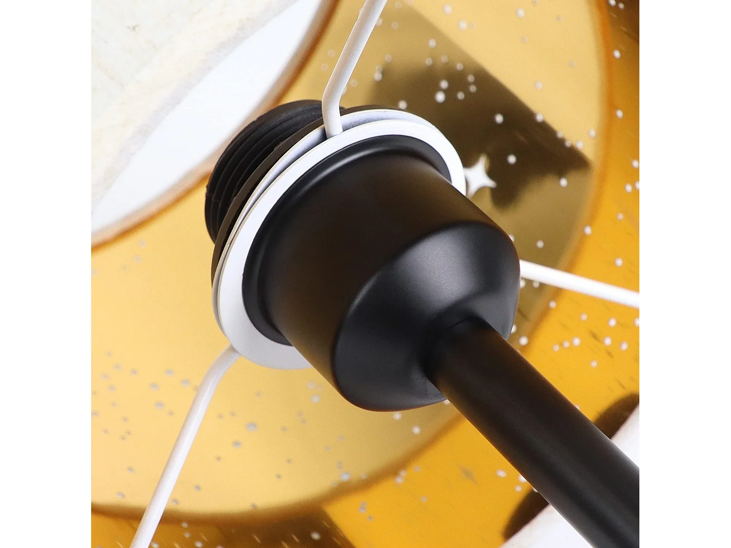 NETTLIFE Landelijke tafellamp Stoffen bedlamp E27 Vintage Retro Ster Design Wit