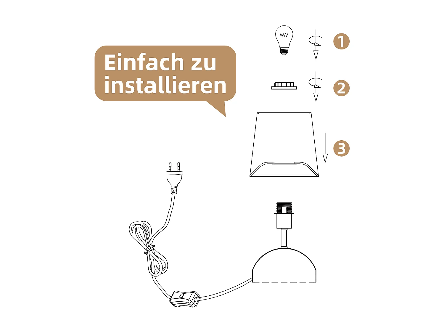 NETTLIFE Bedlamp Set van 2 met Kabel Wit Stoffen Nachtlampje Modern Slaapkamerontwerp