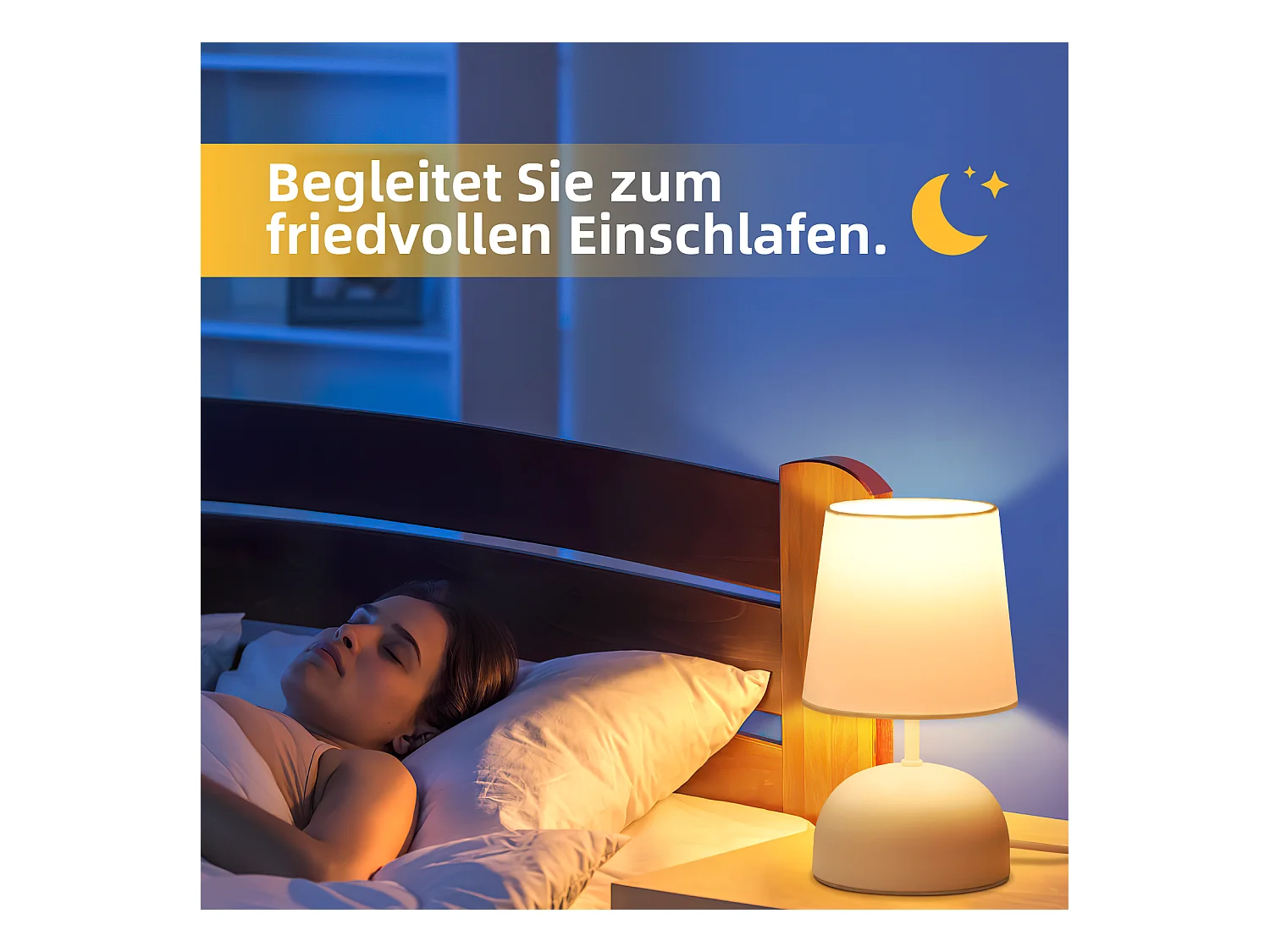 NETTLIFE Bedlamp Set van 2 met Kabel Wit Stoffen Nachtlampje Modern Slaapkamerontwerp
