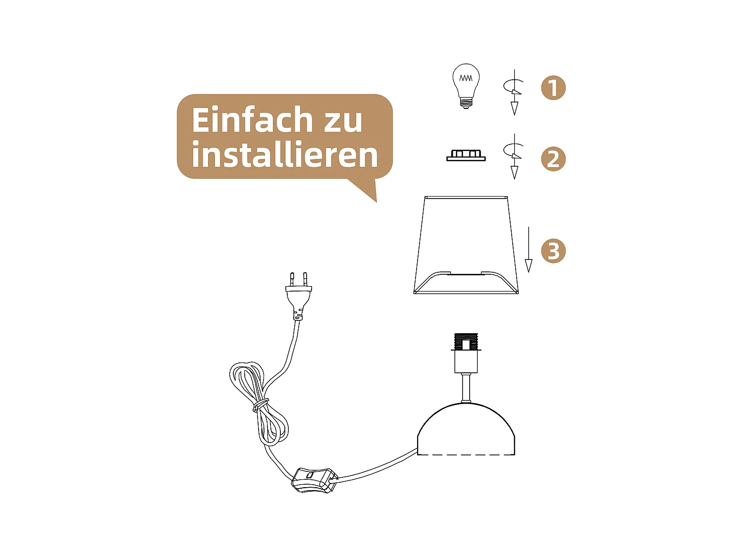 NETTLIFE Bedlamp Set van 2 met Kabel Wit Stoffen Nachtlampje Modern Slaapkamerontwerp