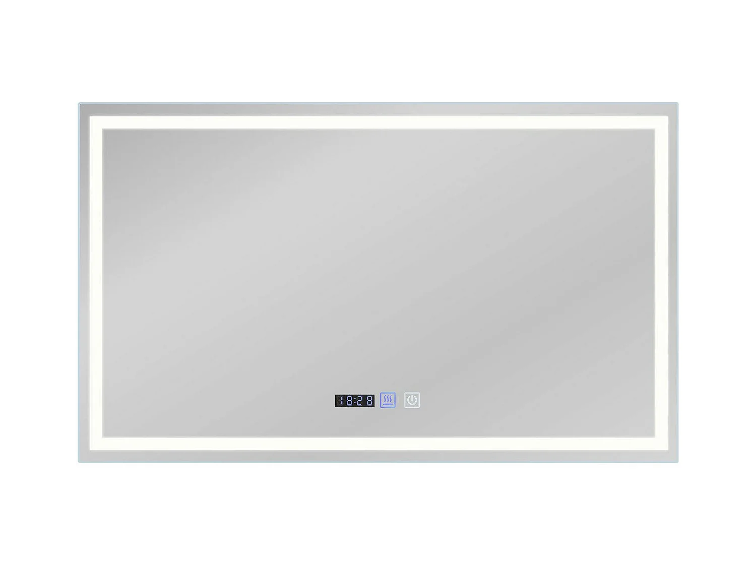 NETTLIFE Lustro łazienkowe podświetlane 100x60 cm LED, IP44 przełącznik dotykowy zegar z funkcją odmgławiania regulowane