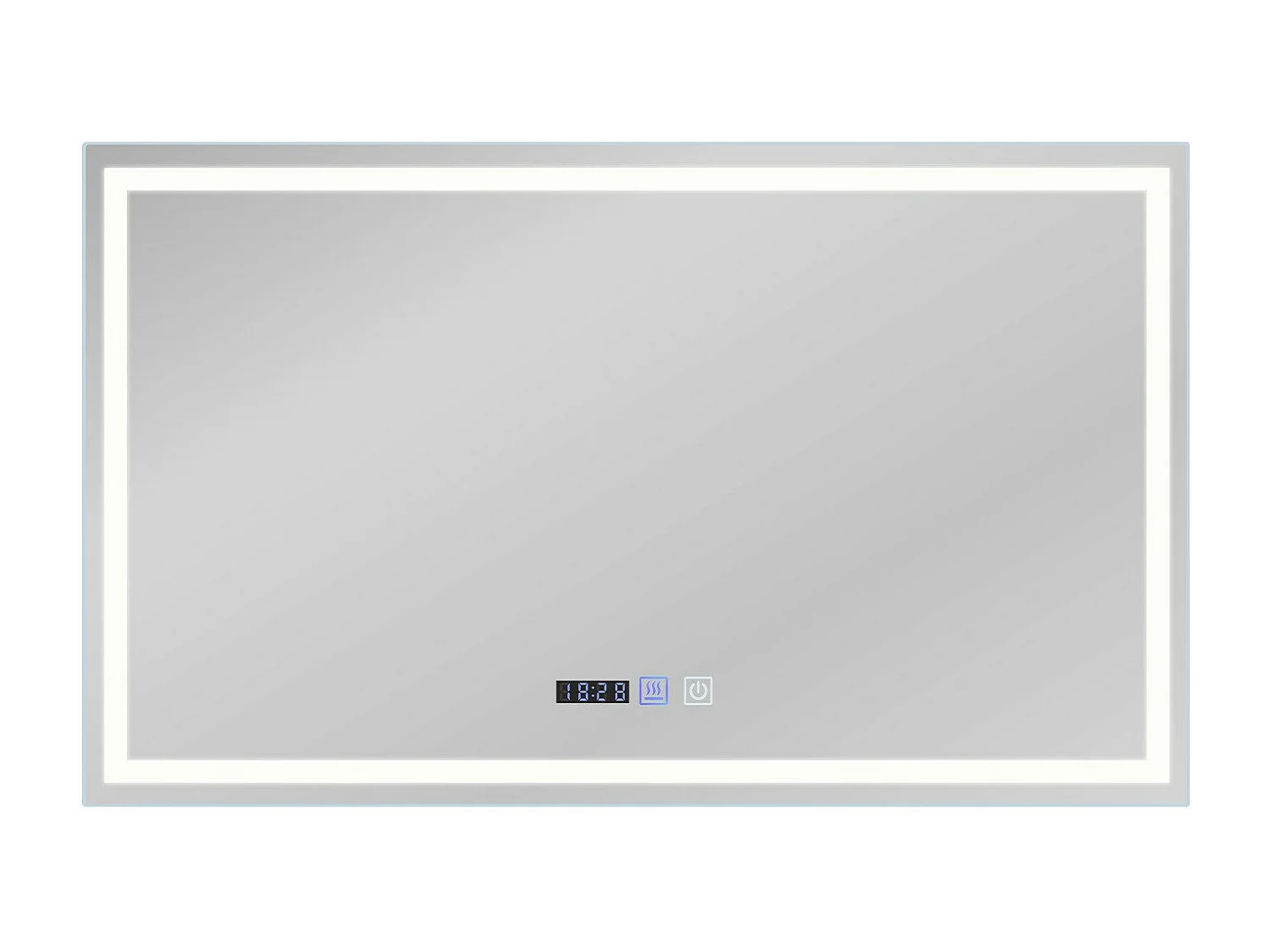 NETTLIFE Miroir lumineux salle de bain - 100x60 cm LED, IP44, interrupteur tactile, horloge désembuage, réglable