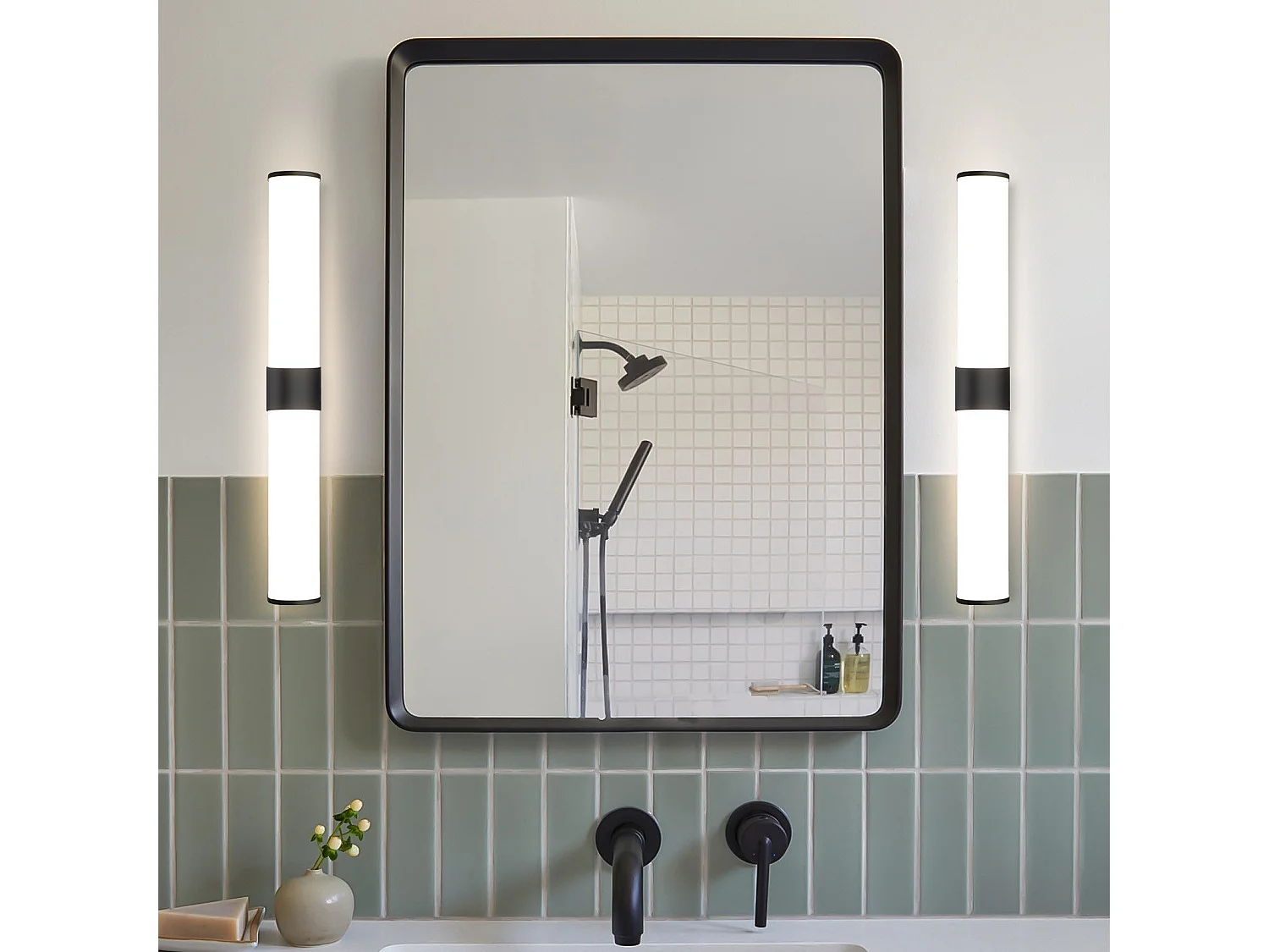 NETTLIFE LED-Badezimmer-Wandleuchte, 2er-Set, modern, Chrom, 6 W, 30 cm, wasserdicht, IP44, neutralweiß 4000 K