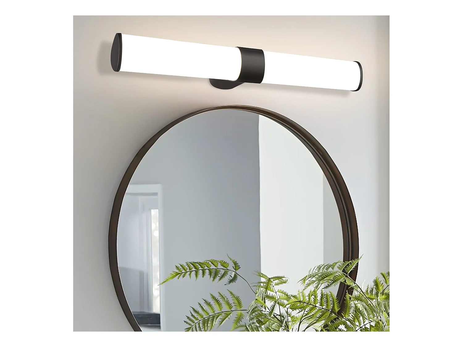 NETTLIFE Lampe de miroir LED noir 8WIP44 blanc neutre 4000K