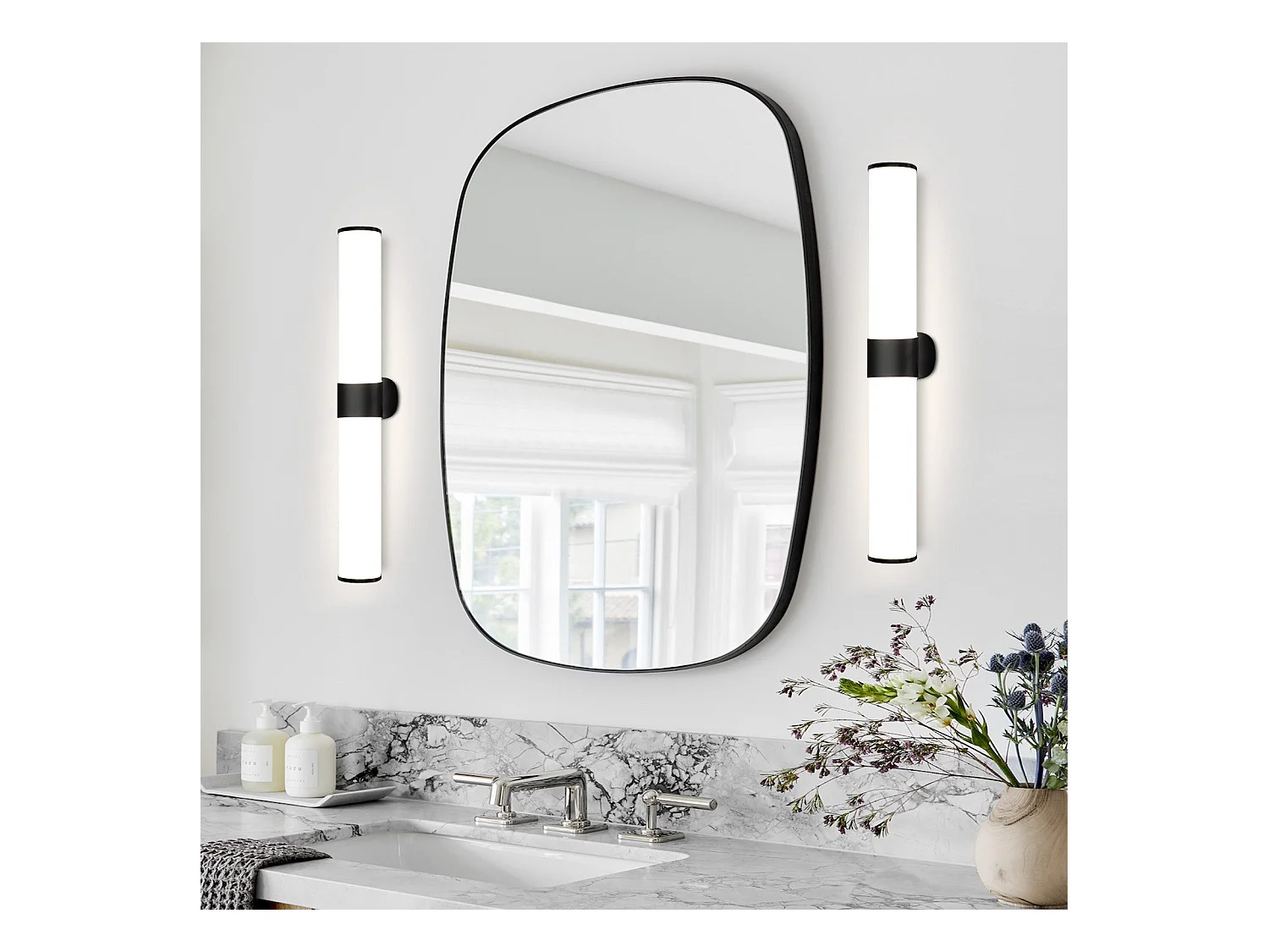 NETTLIFE Lampe de miroir LED noir 8WIP44 blanc neutre 4000K