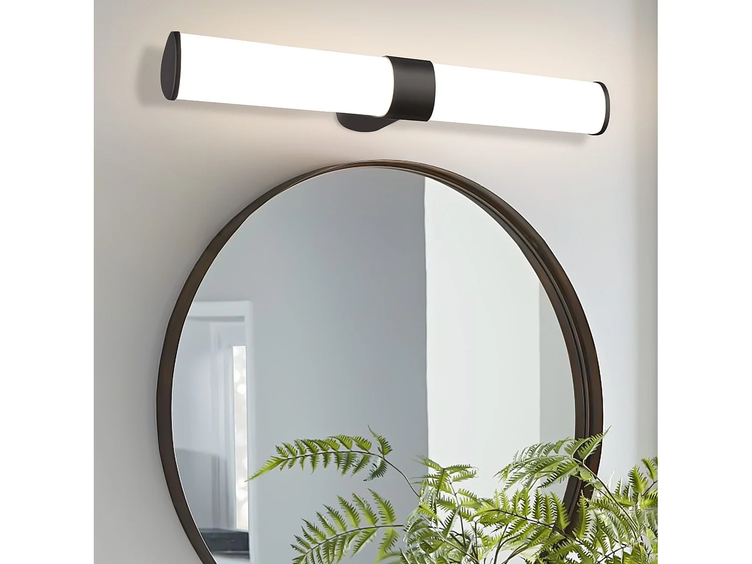 NETTLIFE - Aplique LED de pared para baño (2 unidades), cromo moderno, 6 W, 30 cm, resistente al agua, IP44, blanco neutro 4000 K