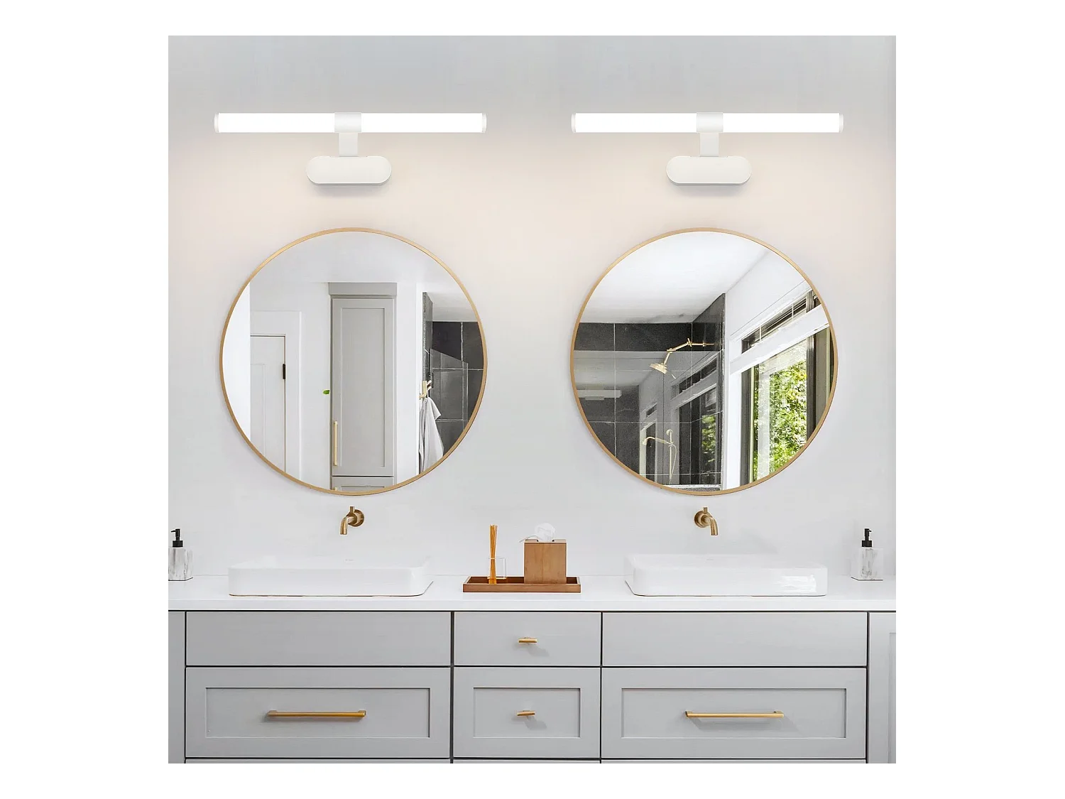 NETTLIFE LED Badkamer Wandlamp, Set van 2 Modern Chroom 6W 30CM Waterdicht IP44 Neutraal Wit 4000K