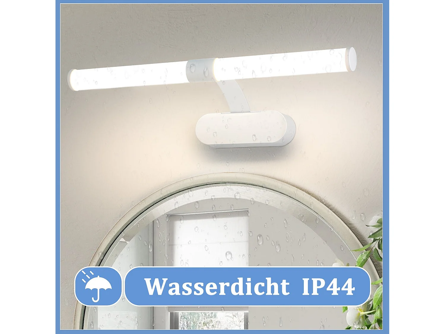 NETTLIFE LED Badkamer Wandlamp, Set van 2 Modern Chroom 6W 30CM Waterdicht IP44 Neutraal Wit 4000K