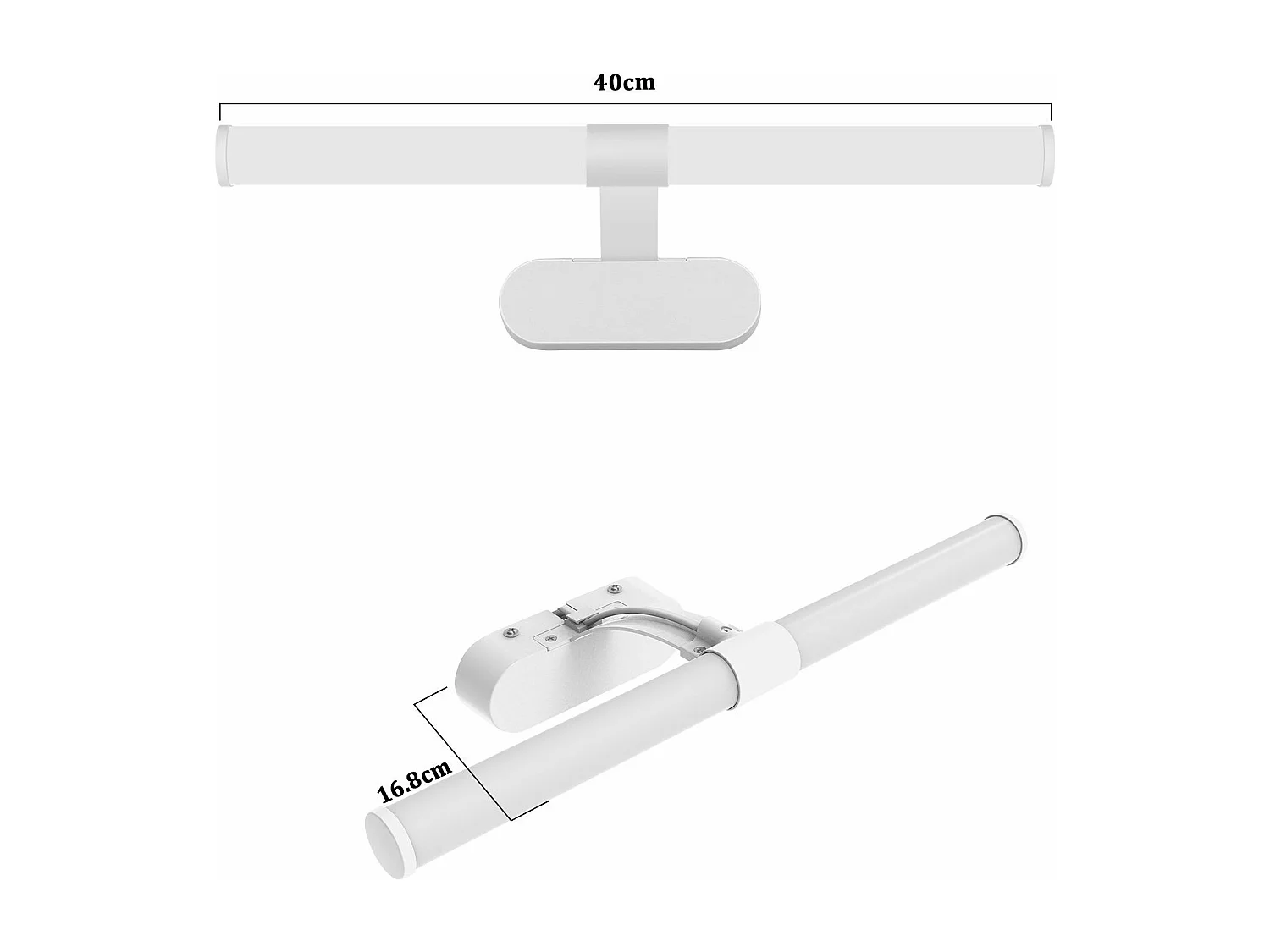 NETTLIFE LED Badkamer Wandlamp, Set van 2 Modern Chroom 6W 30CM Waterdicht IP44 Neutraal Wit 4000K