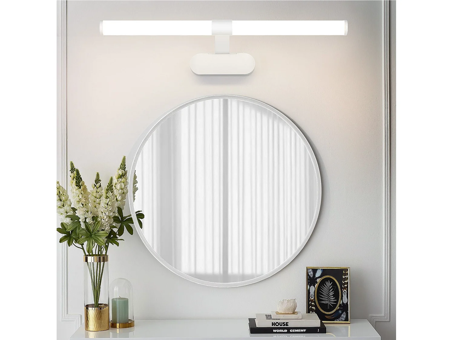 NETTLIFE LED-Badezimmer-Wandleuchte, 2er-Set, modern, Chrom, 6 W, 30 cm, wasserdicht, IP44, neutralweiß 4000 K