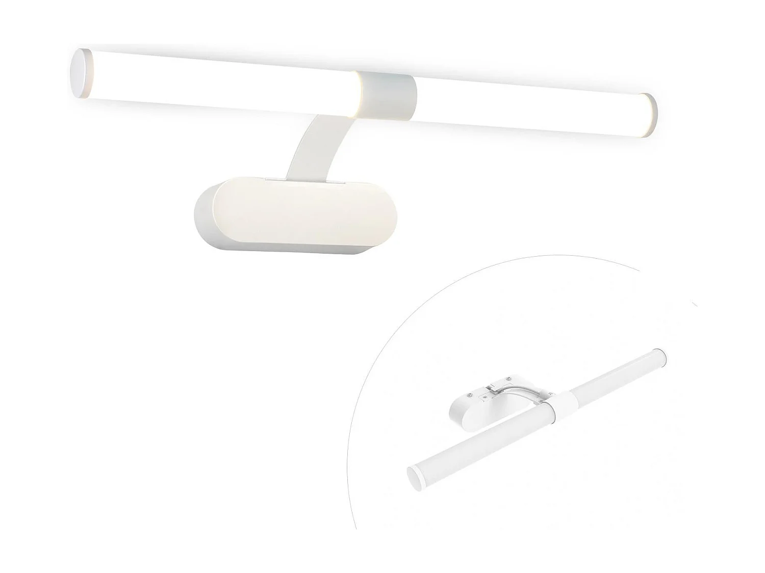 NETTLIFE Applique LED salle de bain，LED lampe à miroir 4000K blanc neutre , IP44,8W ,60CM   - blanc lampe murale moderne étanche  lampe murale