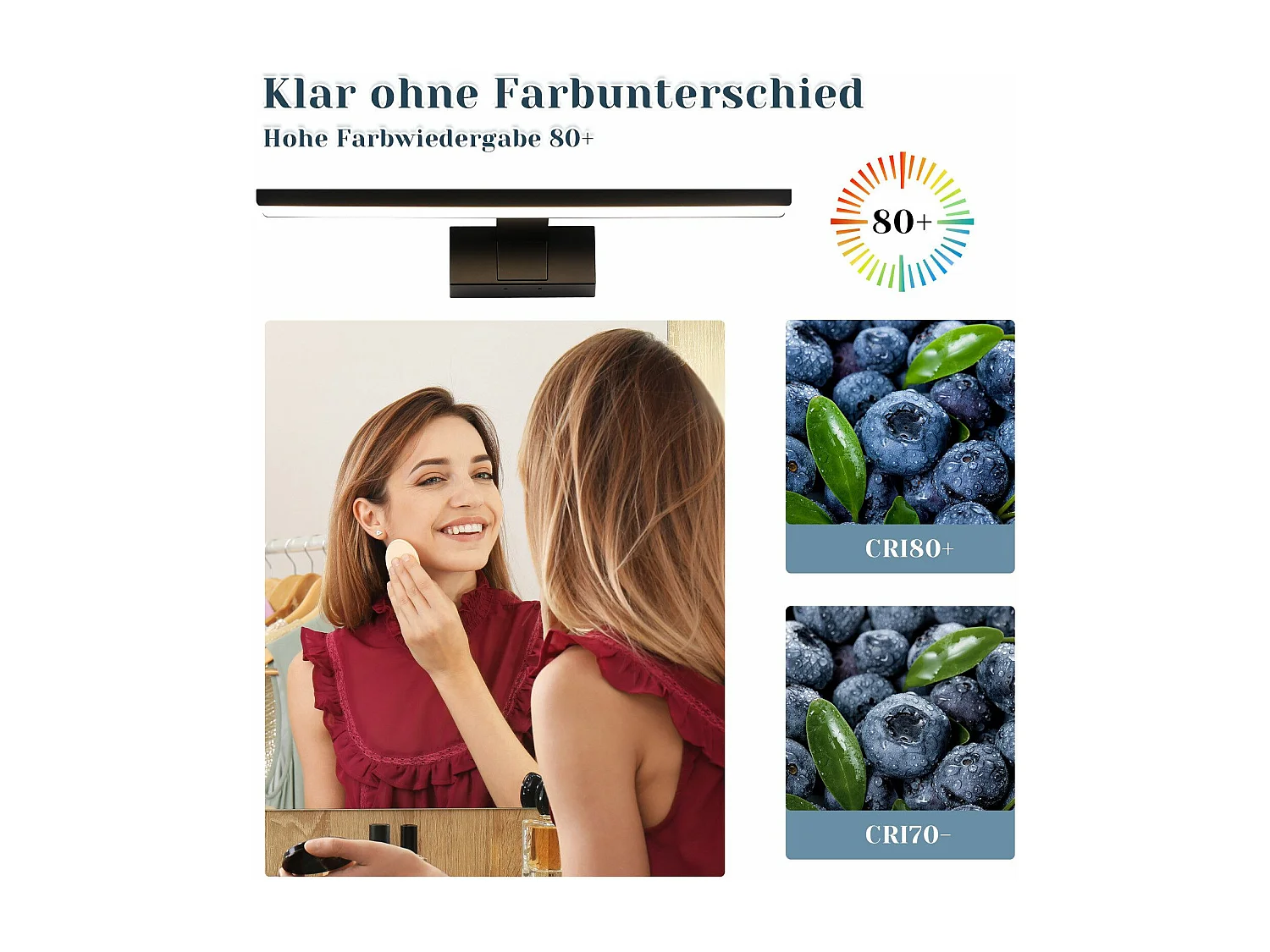 NETTLIFE LED-Badezimmer-Wandleuchte, 2er-Set, modern, Chrom, 6 W, 30 cm, wasserdicht, IP44, neutralweiß 4000 K