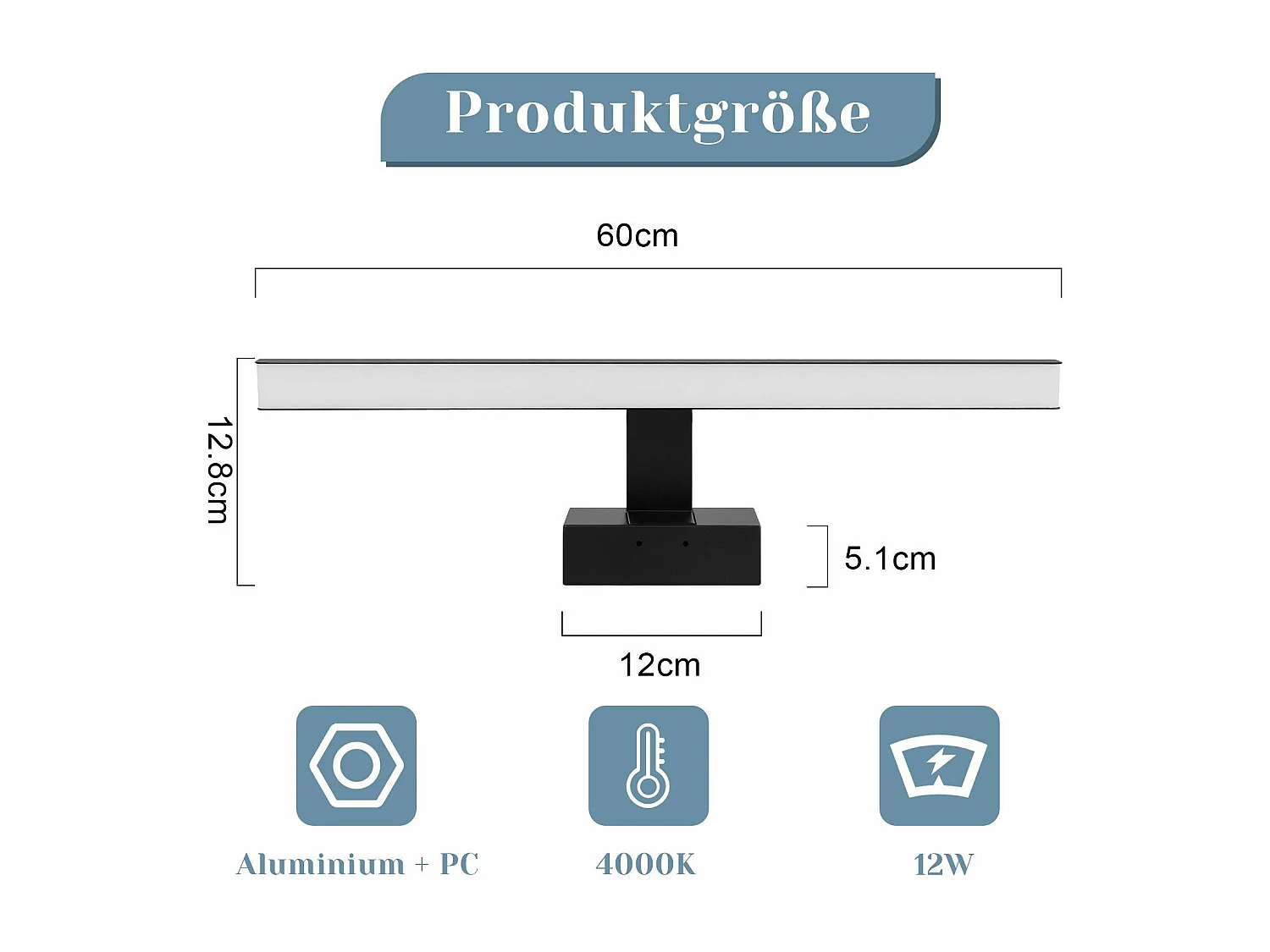 NETTLIFE LED-Badezimmer-Wandleuchte, 2er-Set, modern, Chrom, 6 W, 30 cm, wasserdicht, IP44, neutralweiß 4000 K