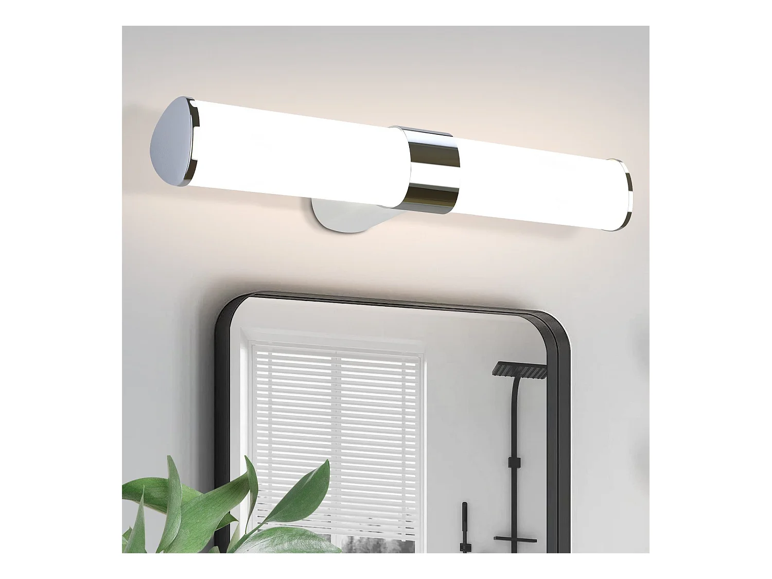 NETTLIFE LED Badkamer Wandlamp, Set van 2 Modern Chroom 6W 30CM Waterdicht IP44 Neutraal Wit 4000K