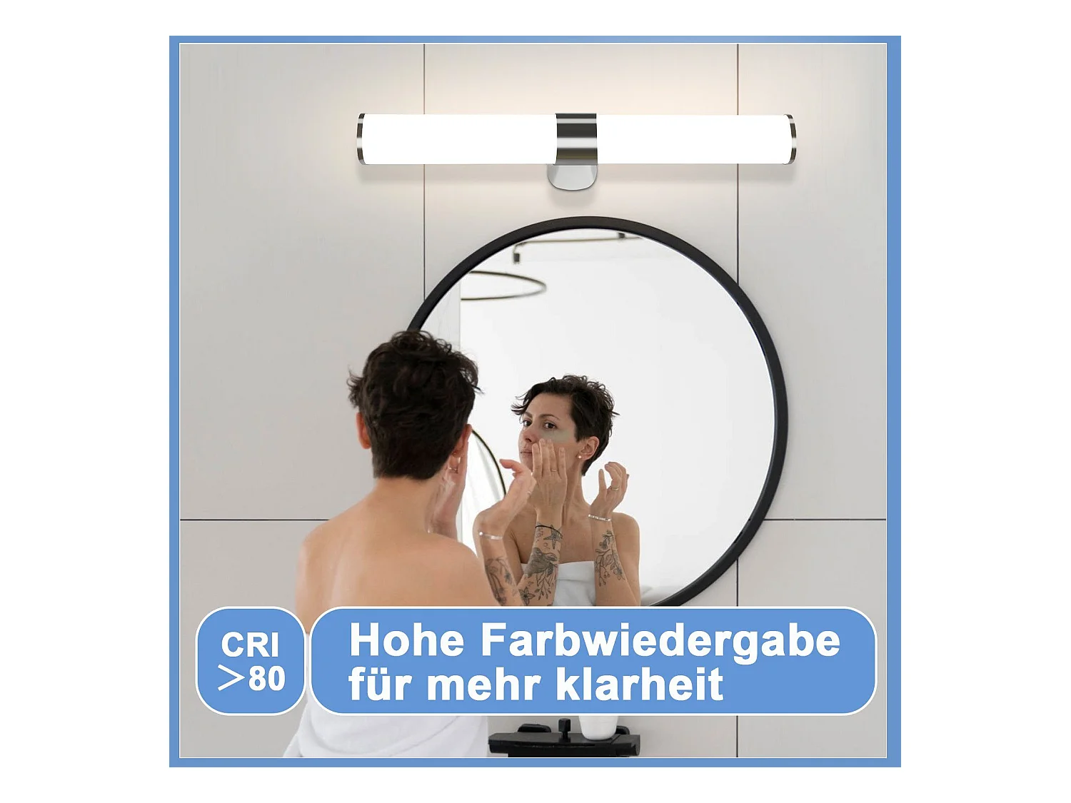 NETTLIFE LED Badkamer Wandlamp, Set van 2 Modern Chroom 6W 30CM Waterdicht IP44 Neutraal Wit 4000K