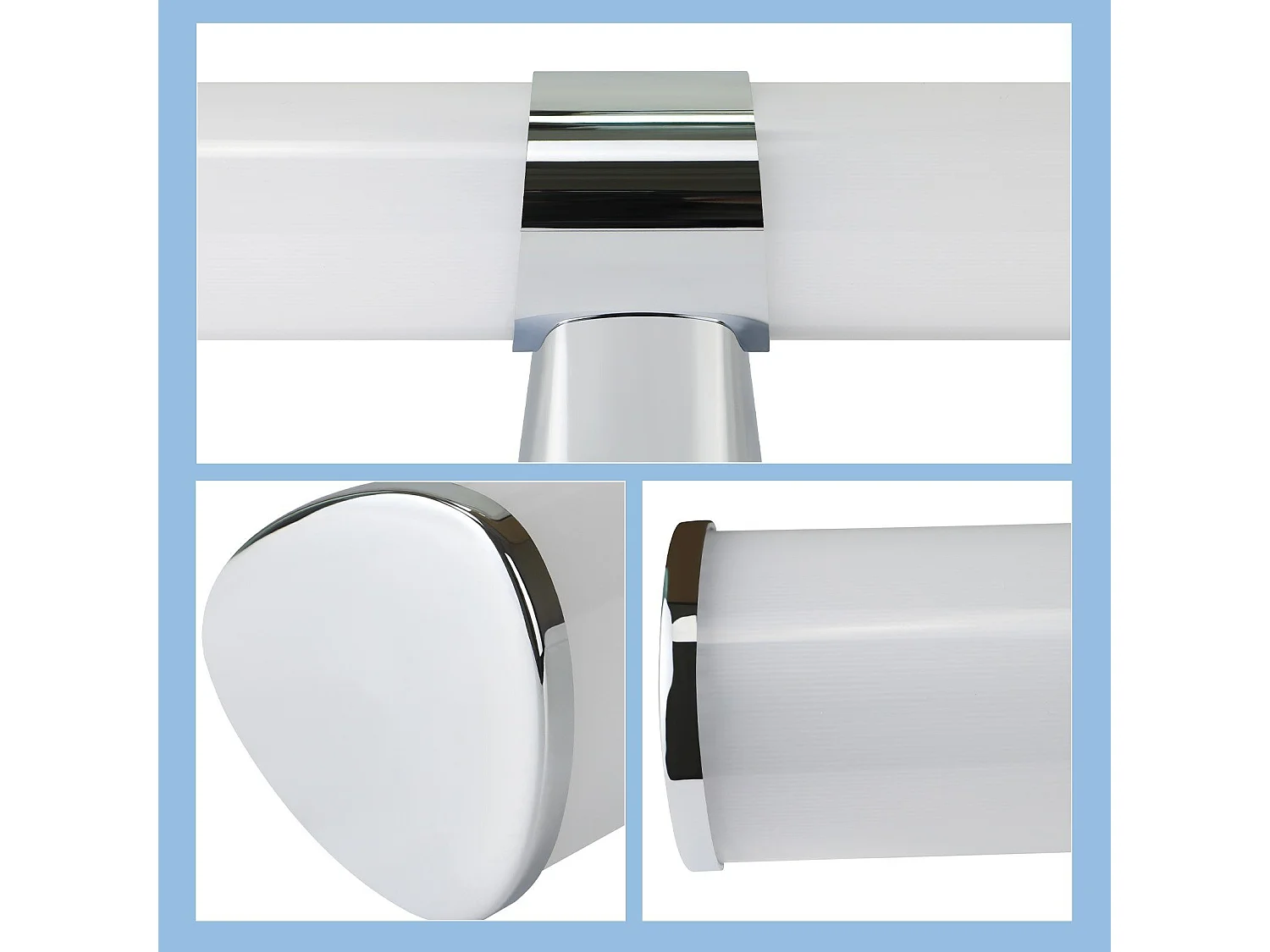 NETTLIFE - Aplique LED de pared para baño (2 unidades), cromo moderno, 6 W, 30 cm, resistente al agua, IP44, blanco neutro 4000 K