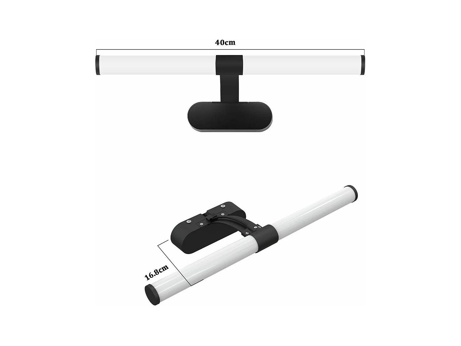 NETTLIFE LED Badkamer Wandlamp, Set van 2 Modern Chroom 6W 30CM Waterdicht IP44 Neutraal Wit 4000K