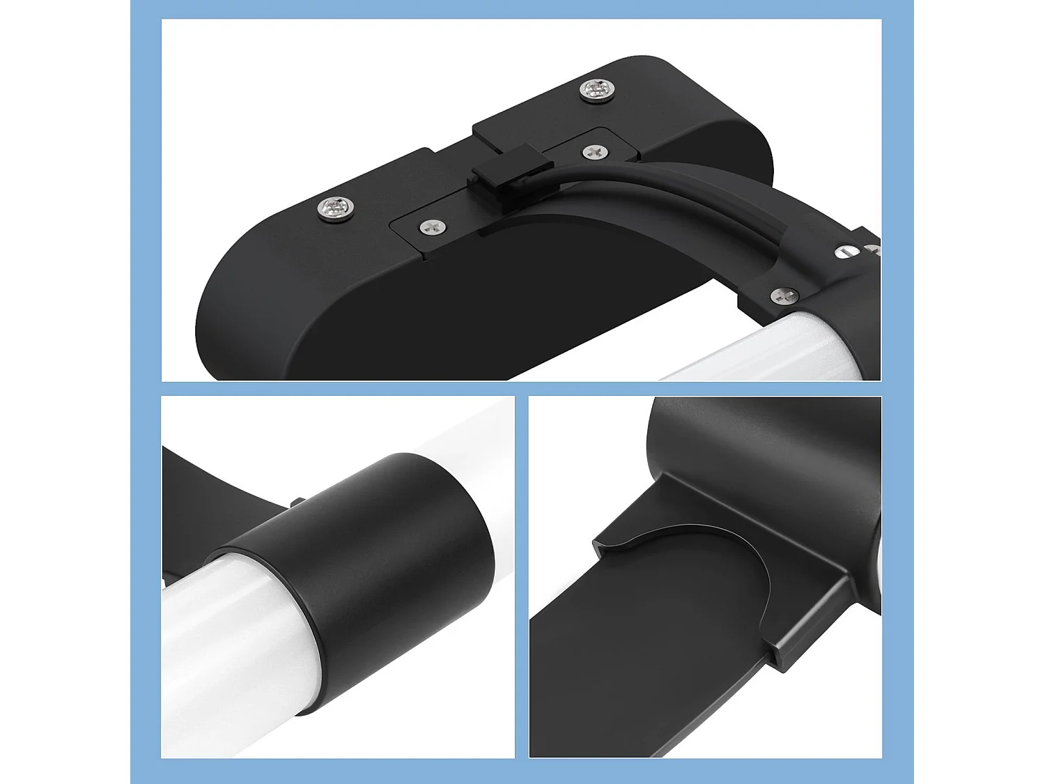 NETTLIFE LED Badkamer Wandlamp, Set van 2 Modern Chroom 6W 30CM Waterdicht IP44 Neutraal Wit 4000K