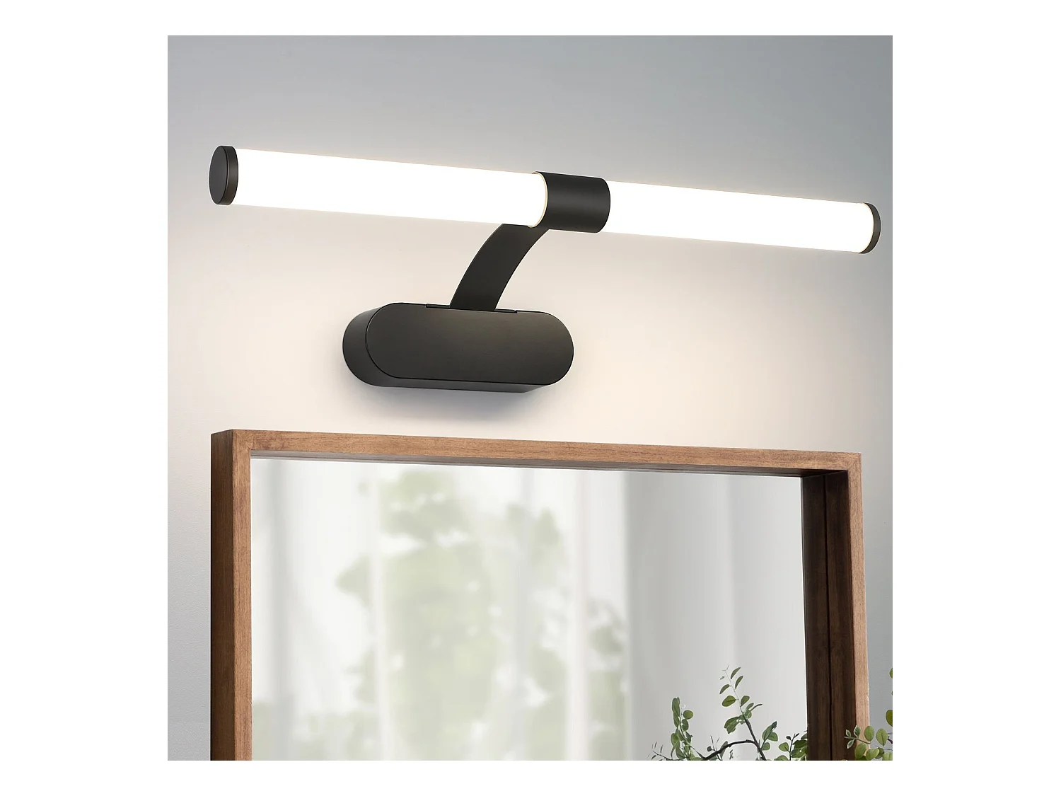 NETTLIFE Applique LED salle de bain ，lampe miroir LED, lumière blanche neutre 4000 Kelvin, 6W, étanche IP44, largeur 400mm,noire