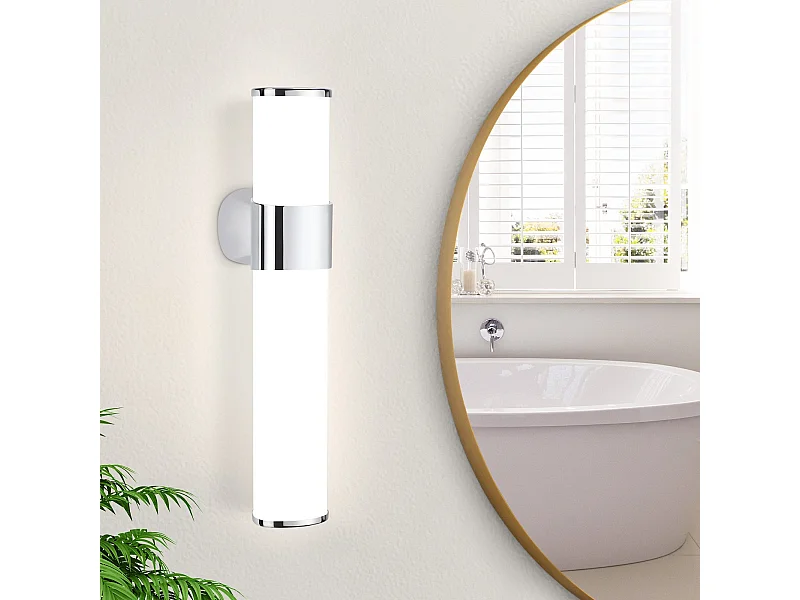 NETTLIFE Lampa ścienna LED do łazienki Nowoczesna chromowana 6W 30CM Wodoodporna IP44 Neutralna biel 4000K