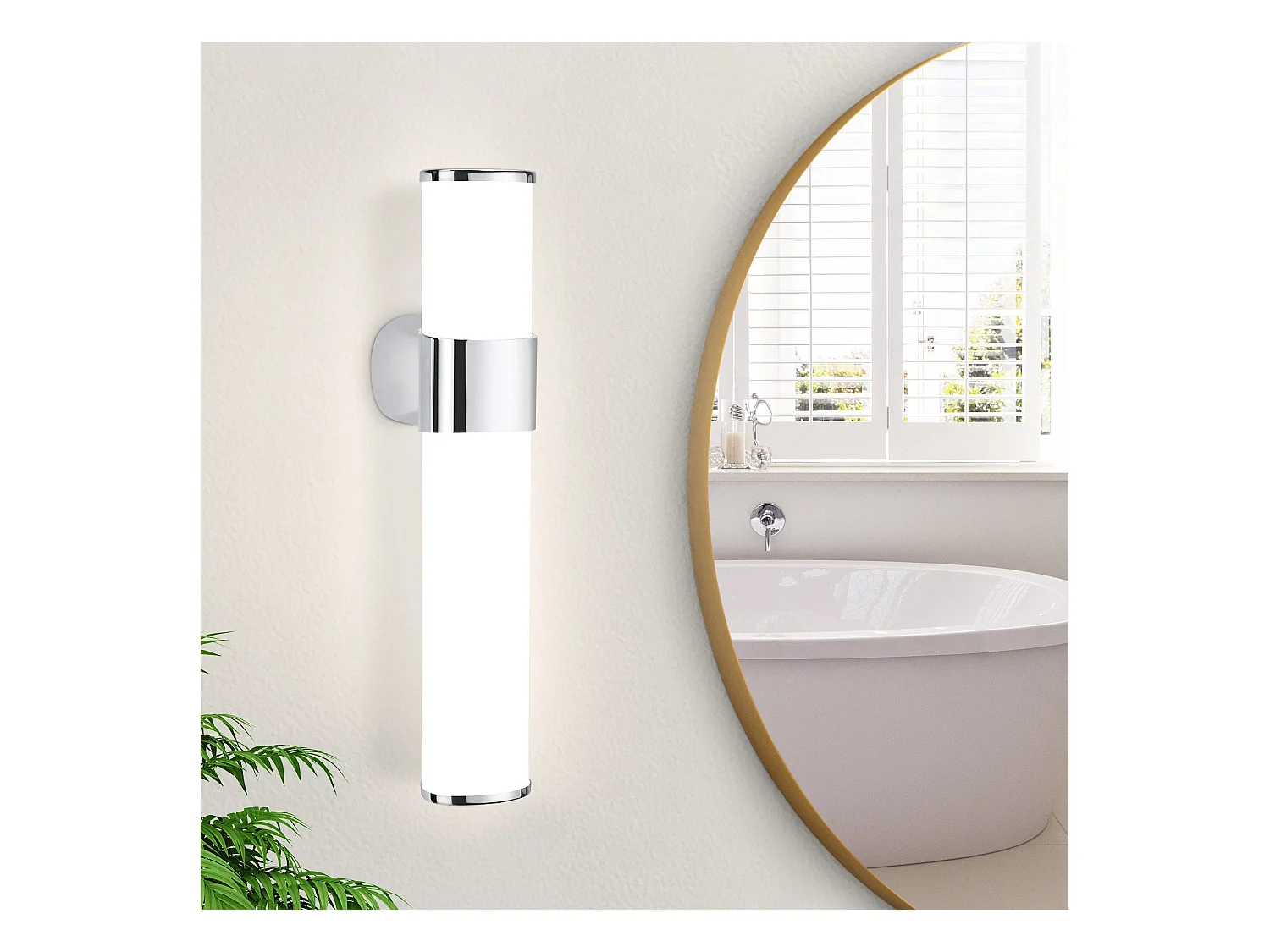 NETTLIFE LED Badkamer Wandlamp Modern Chroom 6W 30CM Waterdicht IP44 Neutraal Wit 4000K