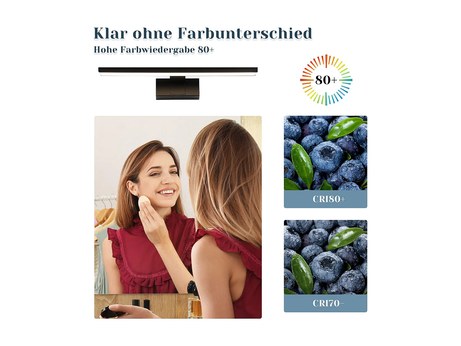 NETTLIFE Spiegellamp badkamer LED zwart 30CM neutraal wit 4000K 6W Badkamerverlichting IP44 wandlamp modern Spiegelverlichting voor kelder | keuken | badkamermeubel