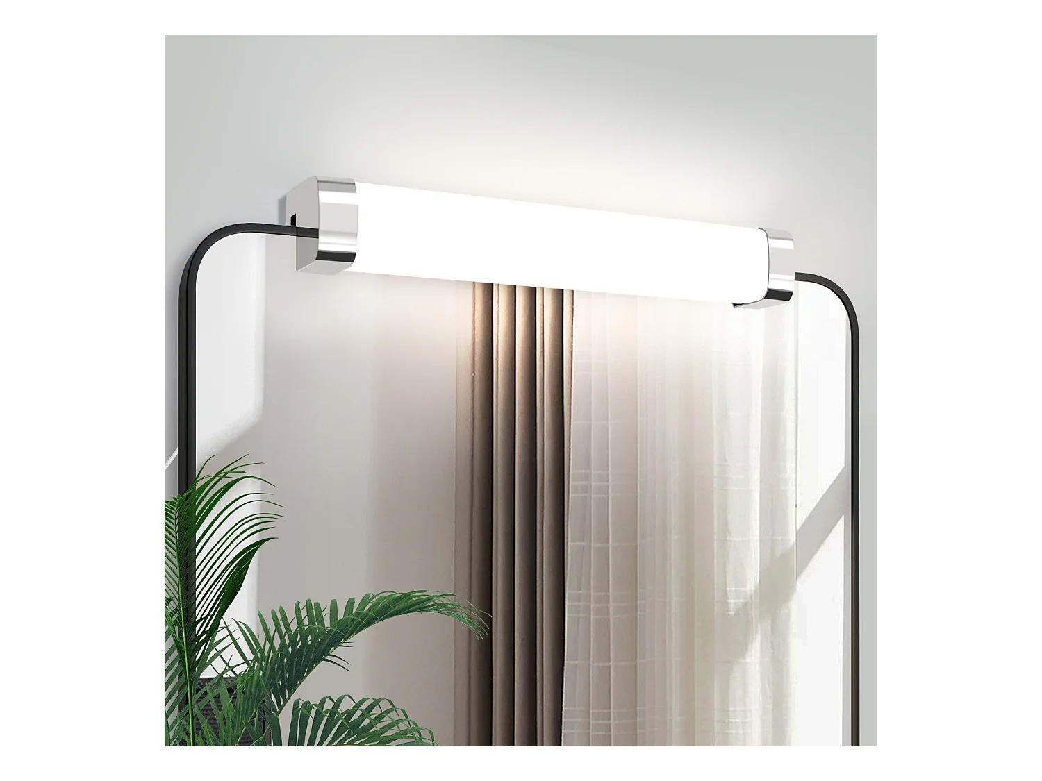 NETTLIFE LED Badkamer Wandlamp, Set van 2 Modern Chroom 6W 30CM Waterdicht IP44 Neutraal Wit 4000K
