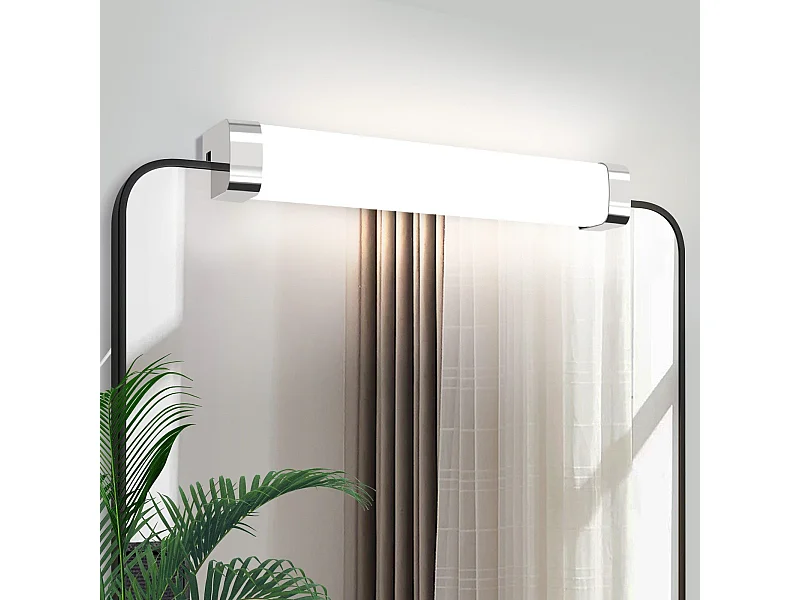 NETTLIFE applique miroir LED avec prise 10W lot de 2 blanc neutre 4000K chrome