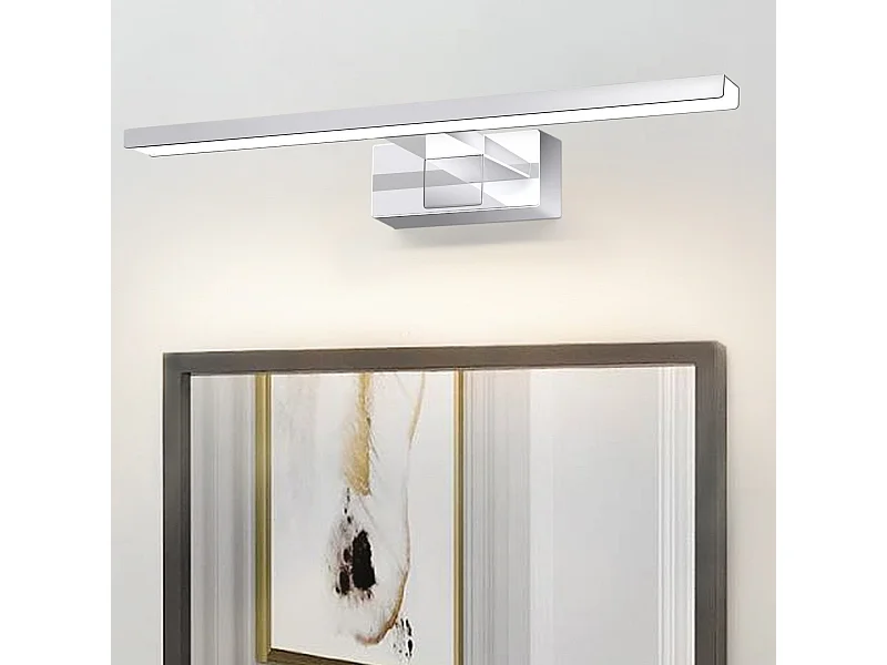 NETTLIFE LED-Badezimmer-Wandleuchte, 2er-Set, modern, Chrom, 6 W, 30 cm, wasserdicht, IP44, neutralweiß 4000 K