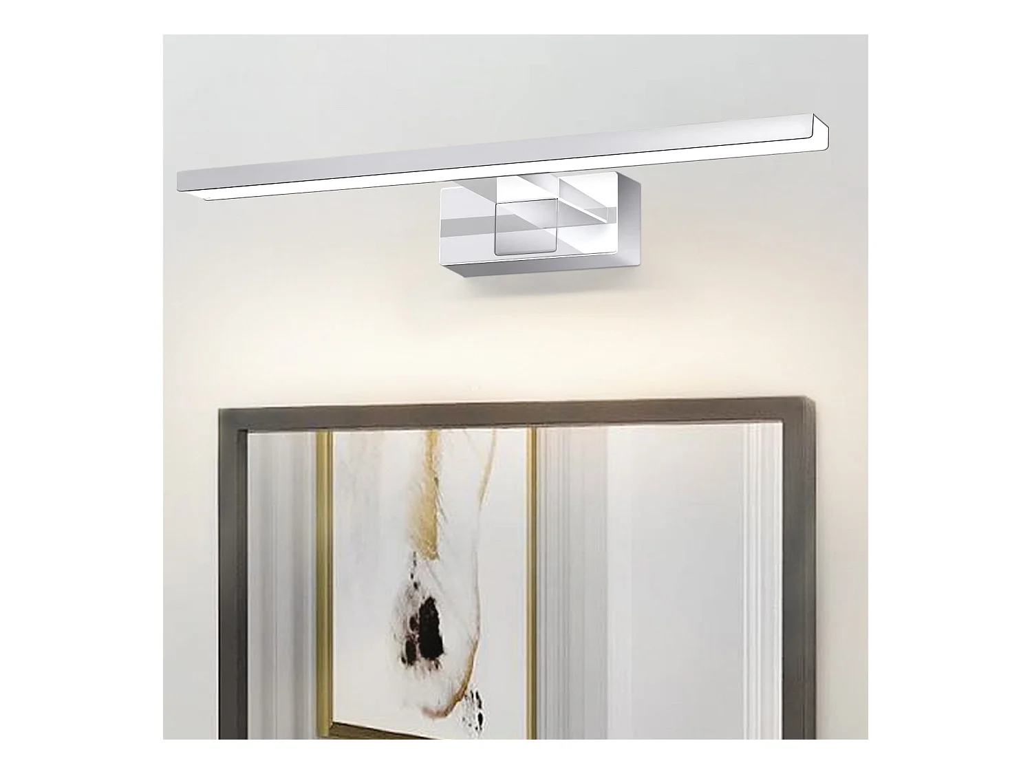 NETTLIFE LED Badkamer Wandlamp, Set van 2 Modern Chroom 6W 30CM Waterdicht IP44 Neutraal Wit 4000K