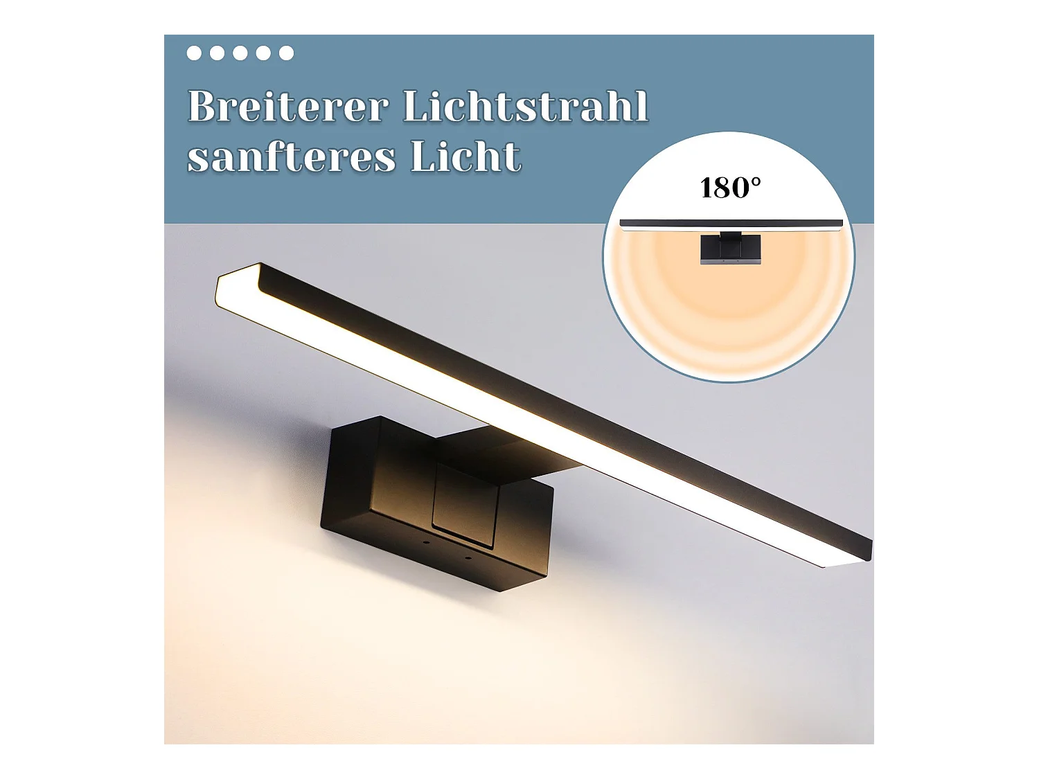 NETTLIFE LED Badkamer Wandlamp, Set van 2 Modern Chroom 6W 30CM Waterdicht IP44 Neutraal Wit 4000K