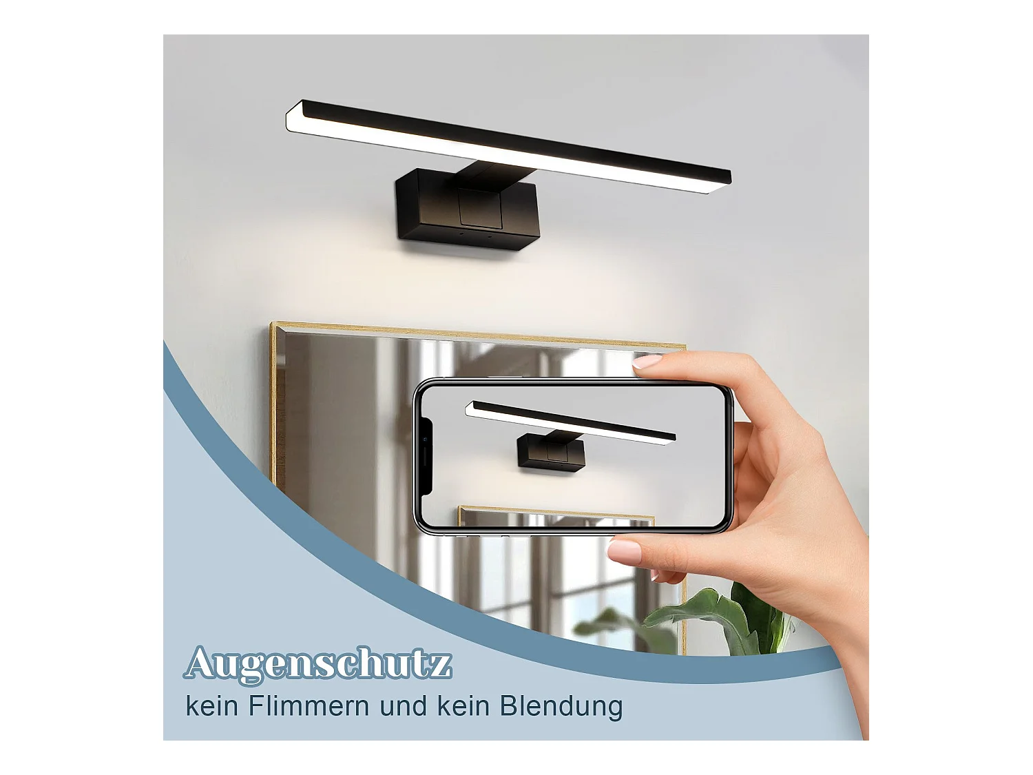 NETTLIFE LED Badkamer Wandlamp, Set van 2 Modern Chroom 6W 30CM Waterdicht IP44 Neutraal Wit 4000K