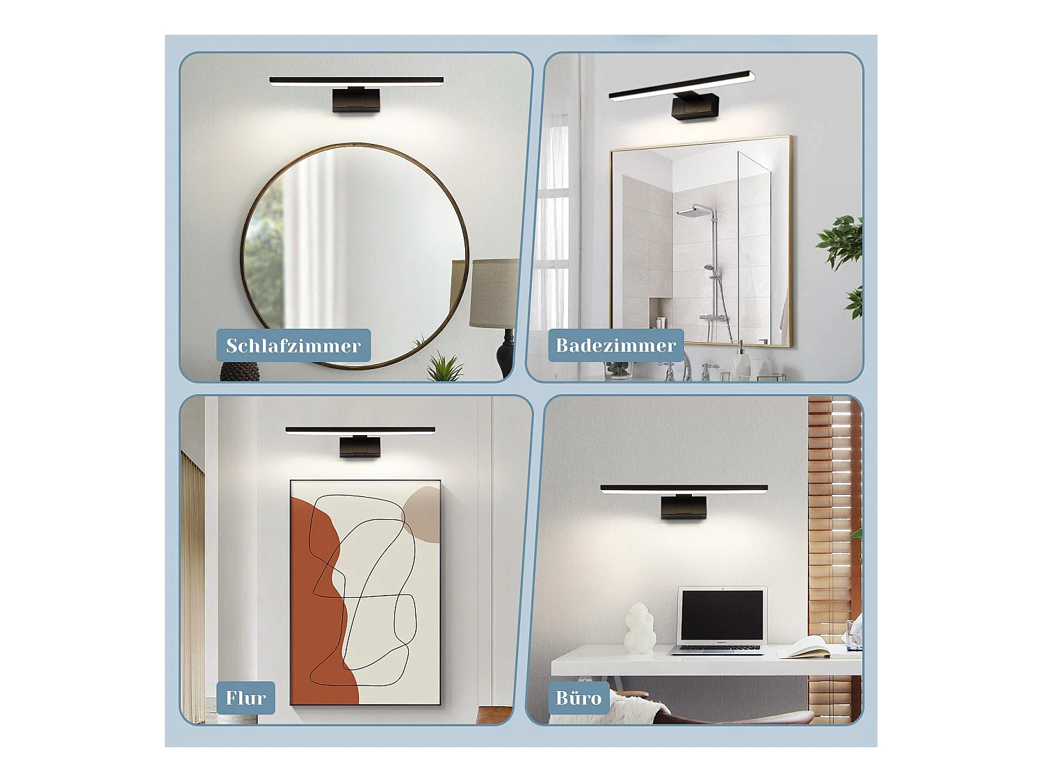 NETTLIFE LED Badkamer Wandlamp, Set van 2 Modern Chroom 6W 30CM Waterdicht IP44 Neutraal Wit 4000K