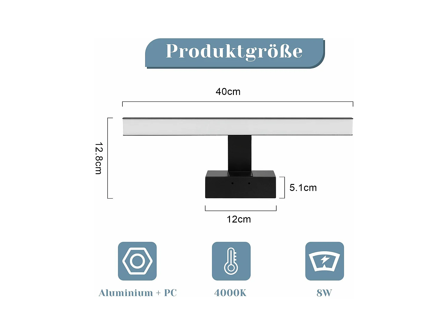 NETTLIFE LED Badkamer Wandlamp, Set van 2 Modern Chroom 6W 30CM Waterdicht IP44 Neutraal Wit 4000K